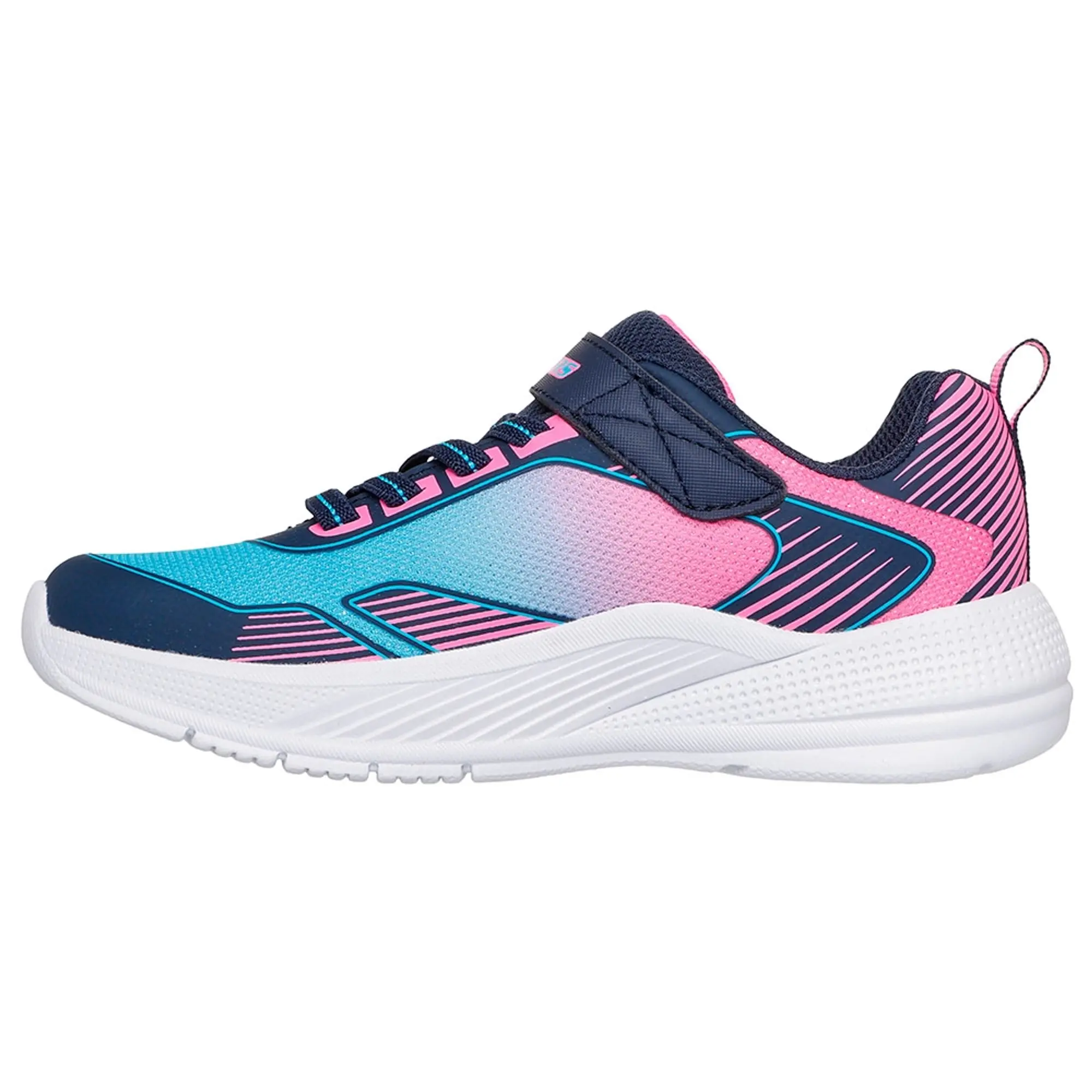 Skechers Girls Microspec Advance - Oasis Point Sneaker in Navy Blue