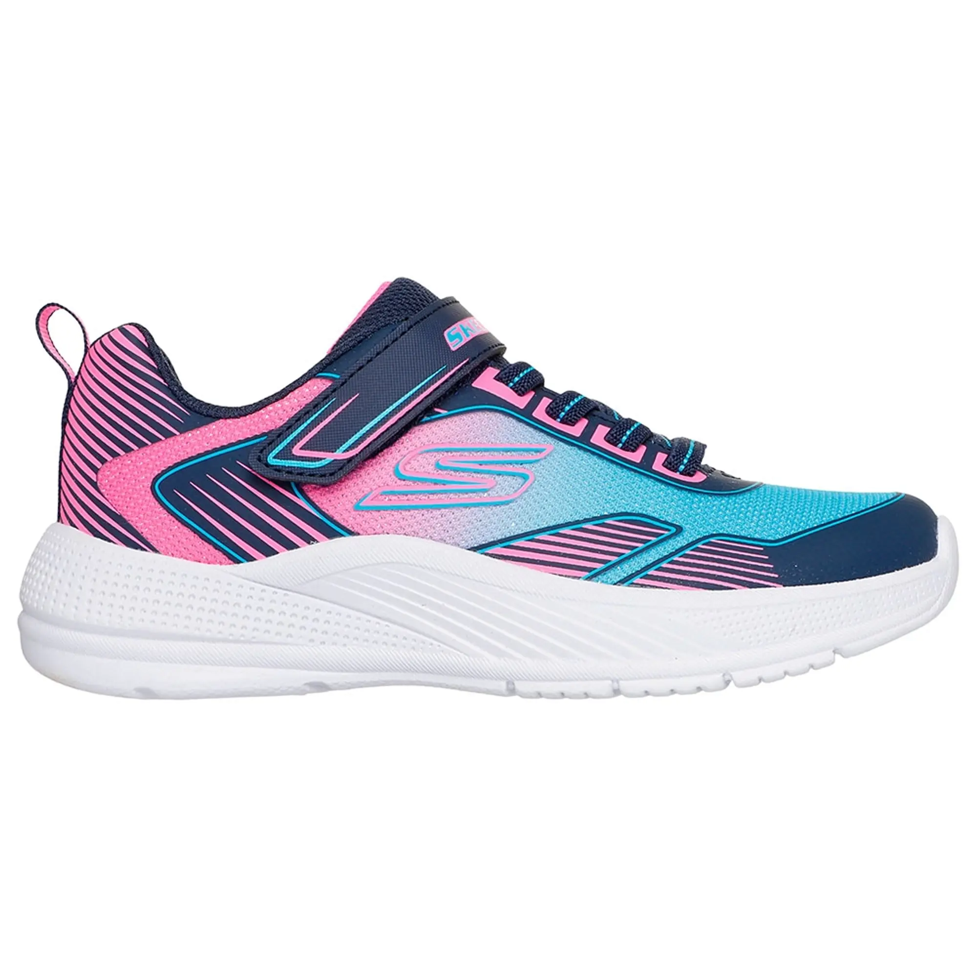 Skechers Girls Microspec Advance - Oasis Point Sneaker in Navy Blue