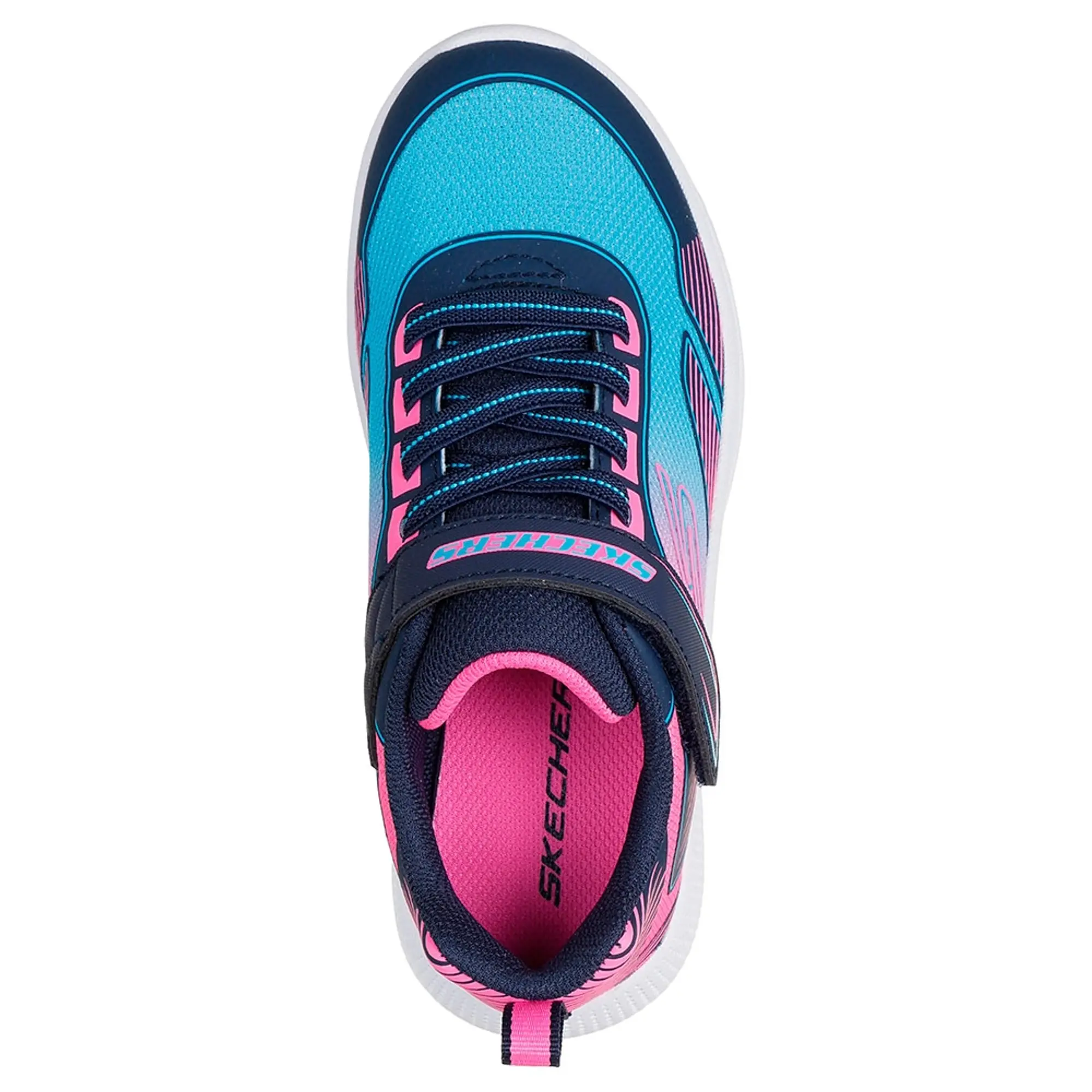 Skechers Girls Microspec Advance - Oasis Point Sneaker in Navy Blue