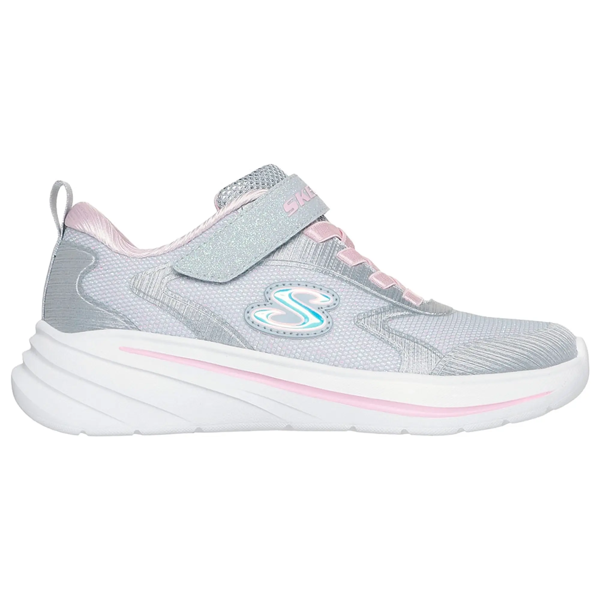 Skechers Girls Wave 92 Sneaker in Light Gray