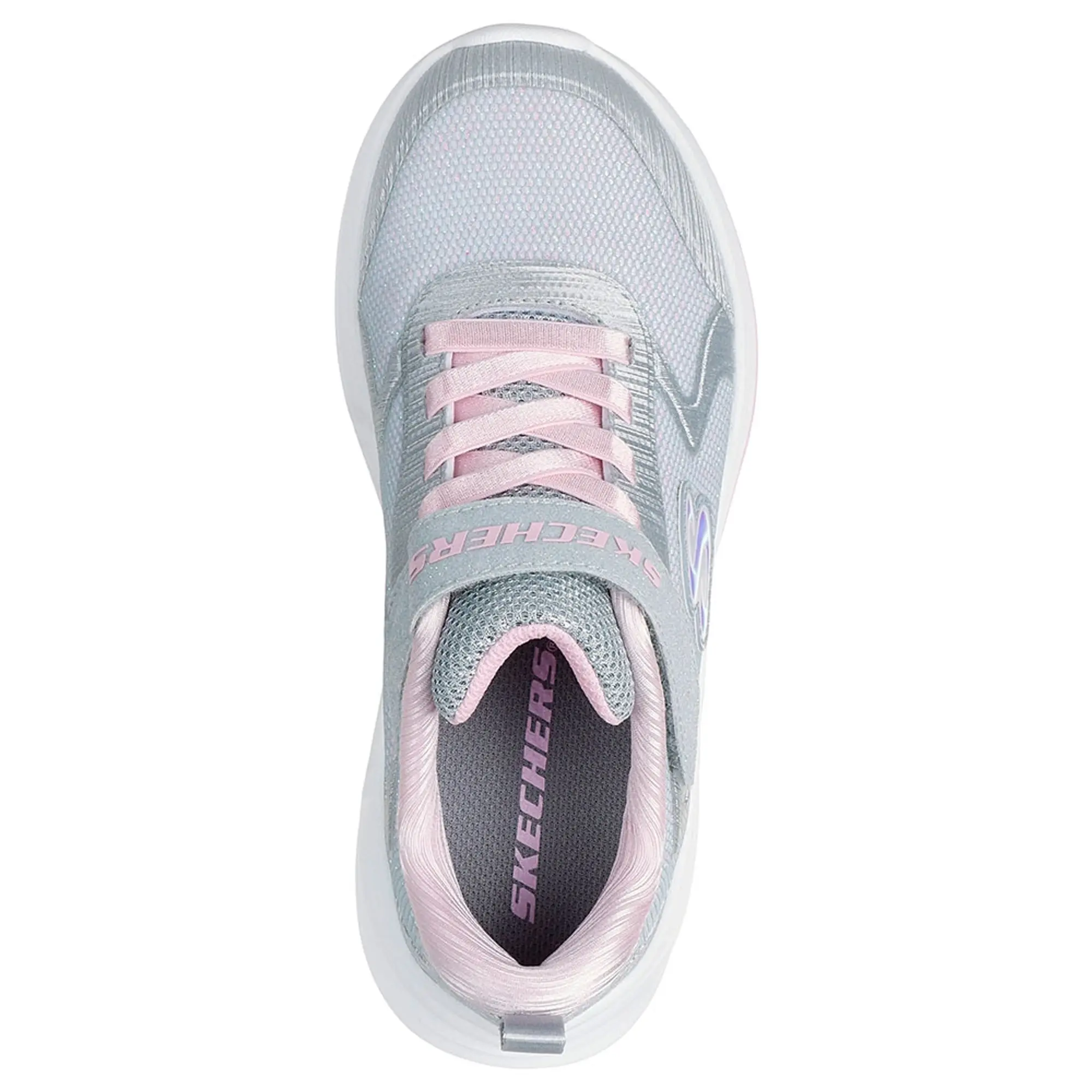 Skechers Girls Wave 92 Sneaker in Light Gray