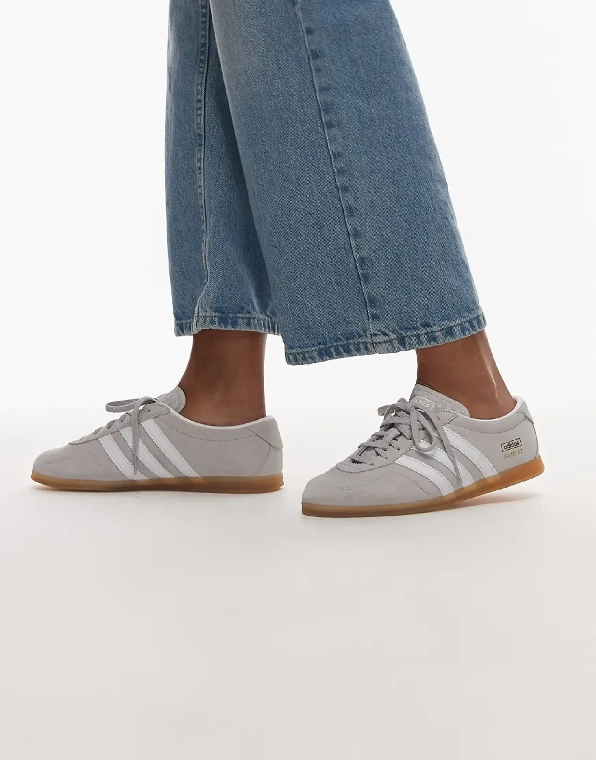 Adidas Originals Gazelle Lo Pro Trainers In Grey And White
