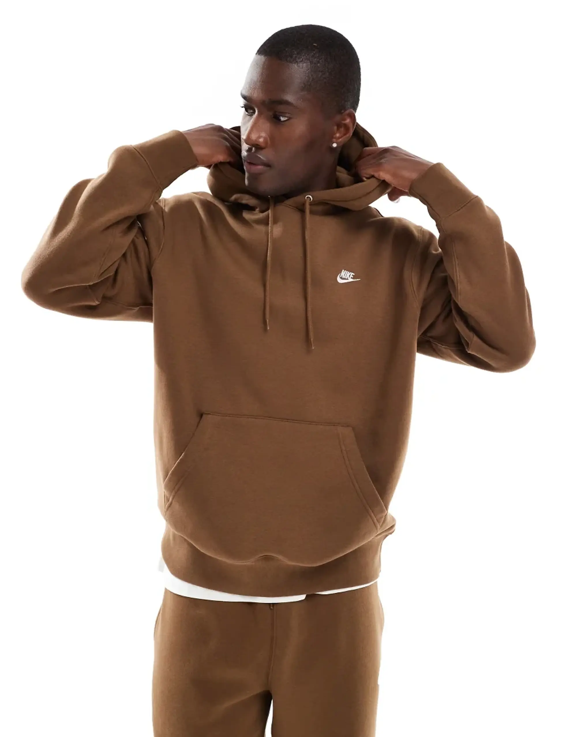 Nike Club Hoodie In Brown