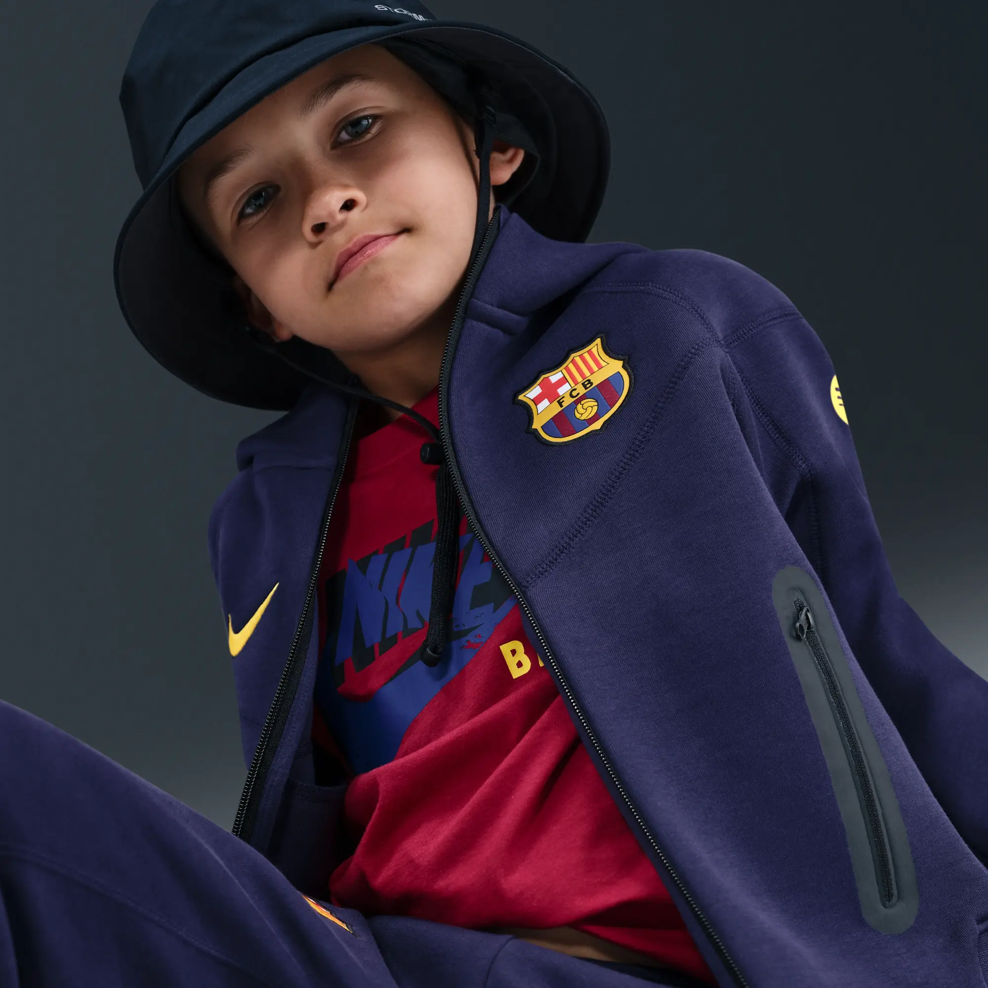 F.C. Barcelona Tech Nike Football Fleece Full-Zip Hoodie - Purple - Fleece > Tech Fleece