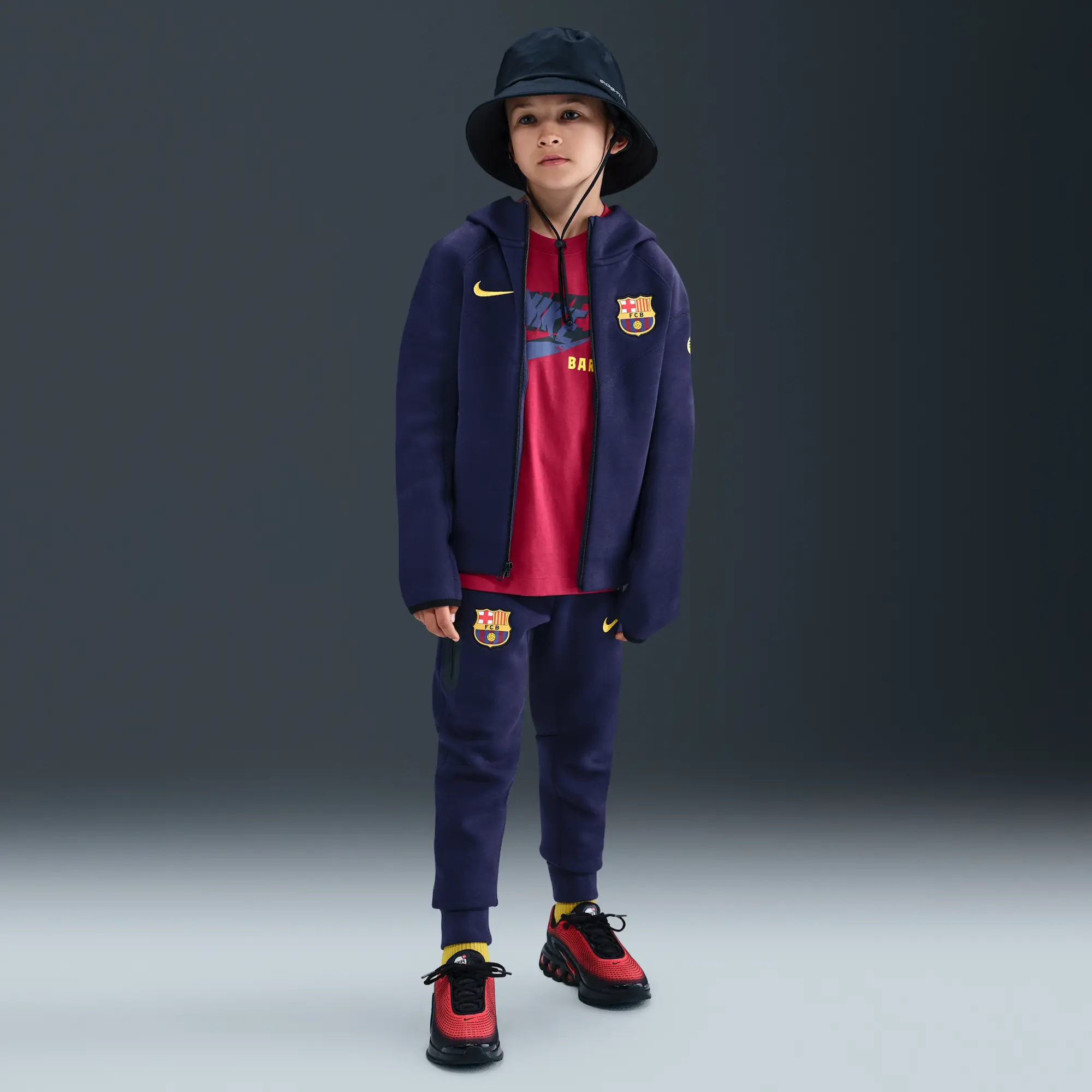 F.C. Barcelona Tech Nike Football Fleece Full-Zip Hoodie - Purple - Fleece > Tech Fleece