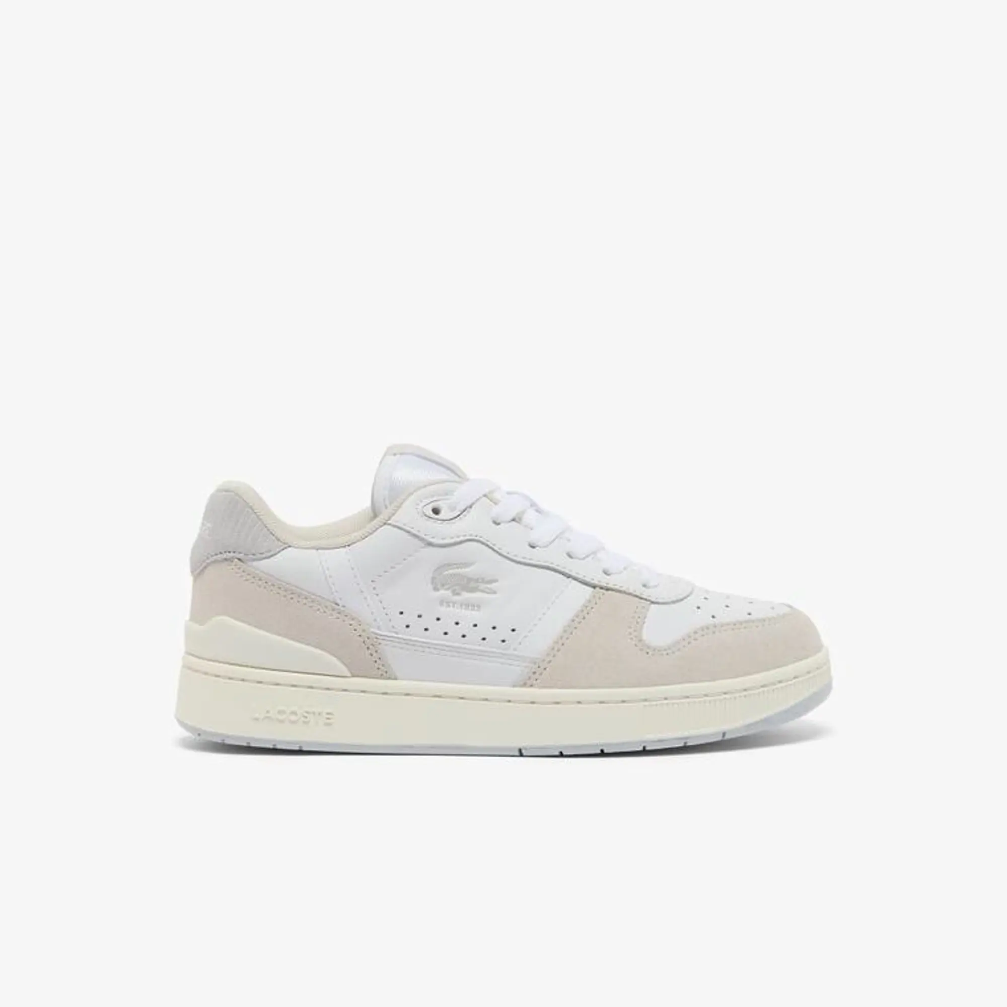Lacoste Women’s T-Clip Set Leather Sneakers - White & Light Grey