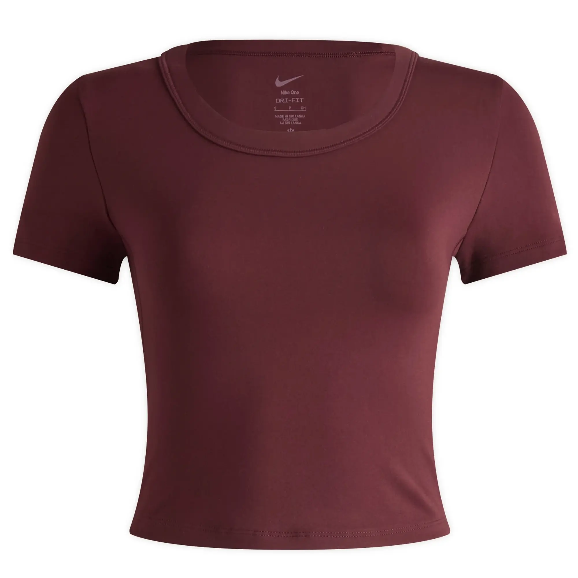 Nike Women's One Therma-Fit Short Sleeve Top Burgundy Crush
