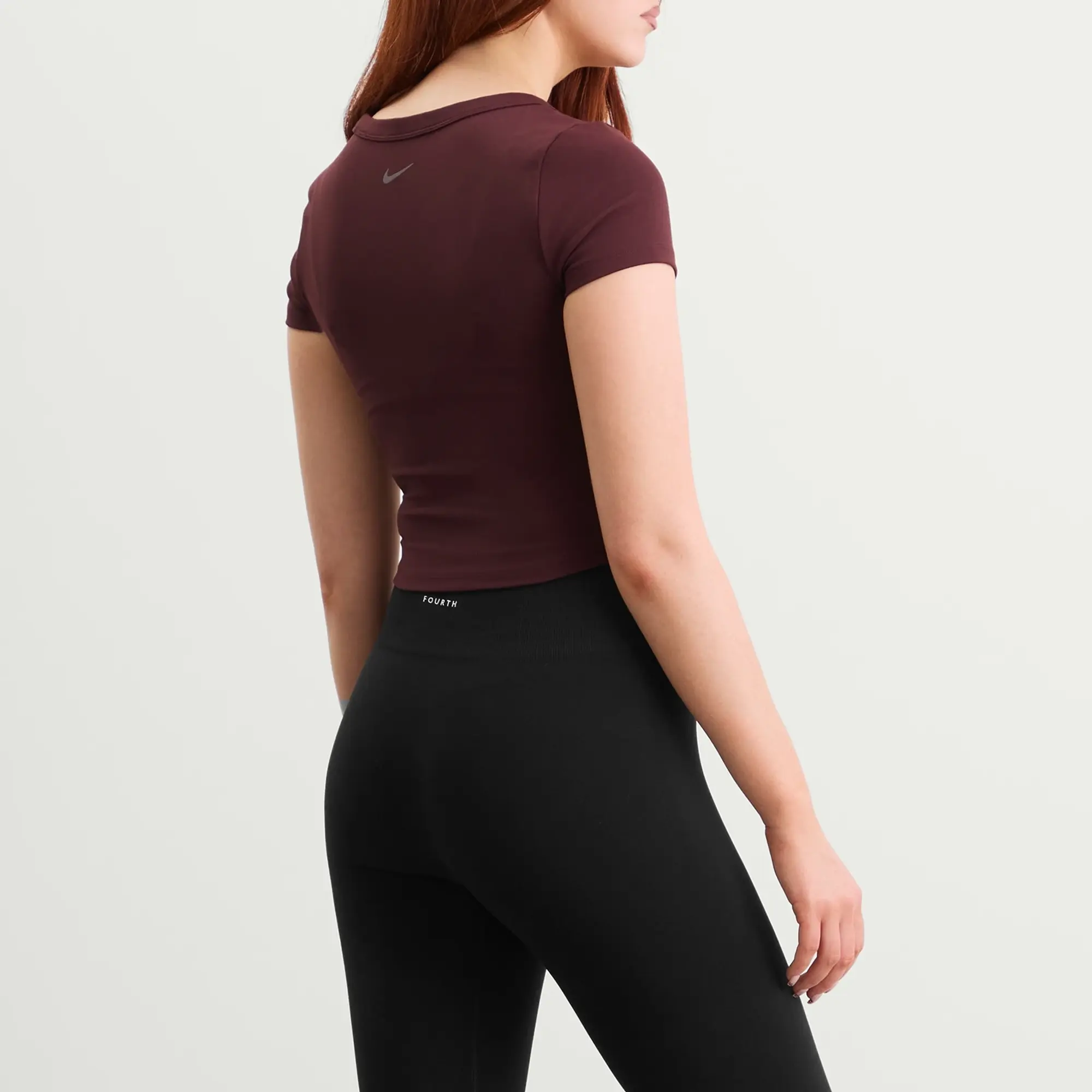 Nike Women's One Therma-Fit Short Sleeve Top Burgundy Crush