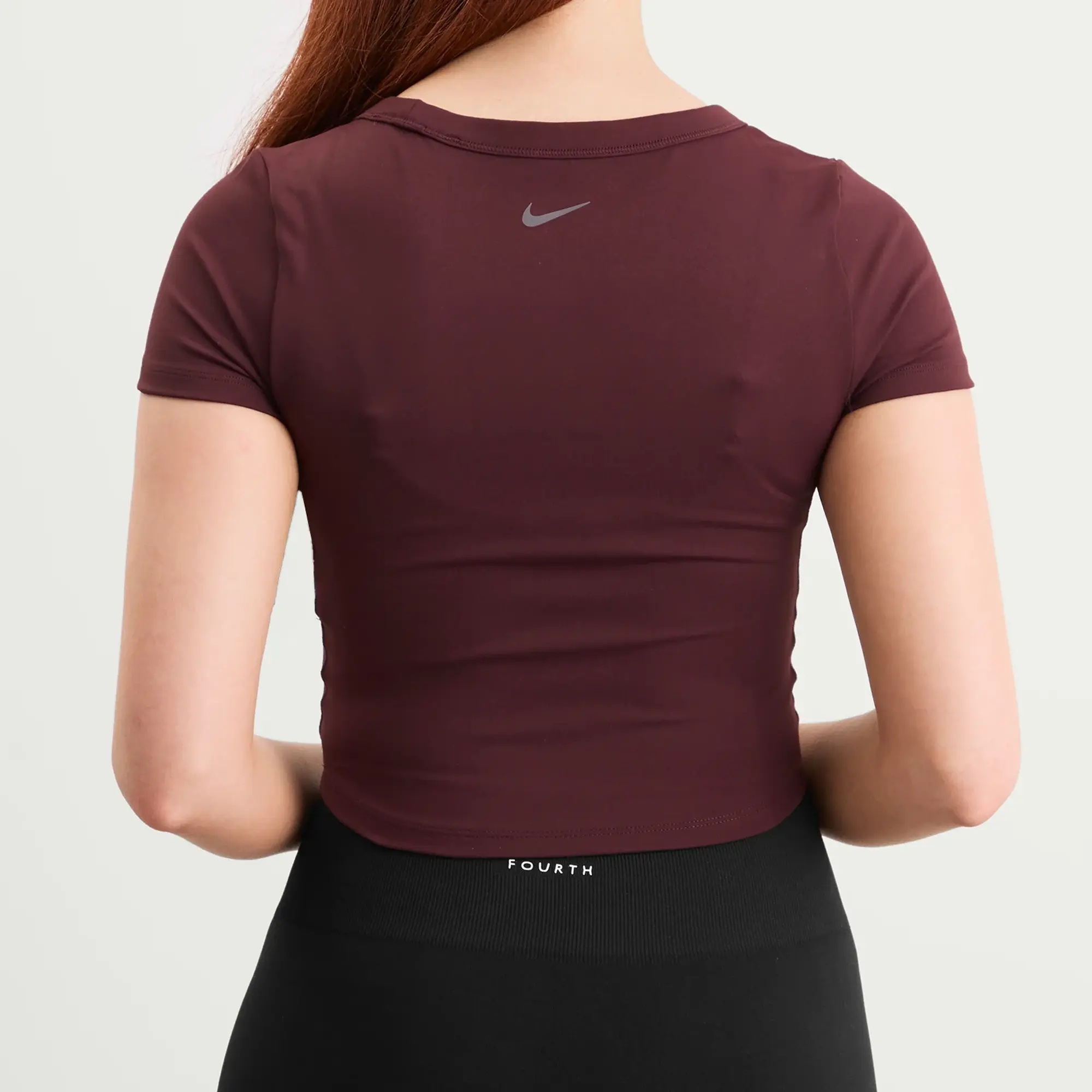 Nike Women's One Therma-Fit Short Sleeve Top Burgundy Crush