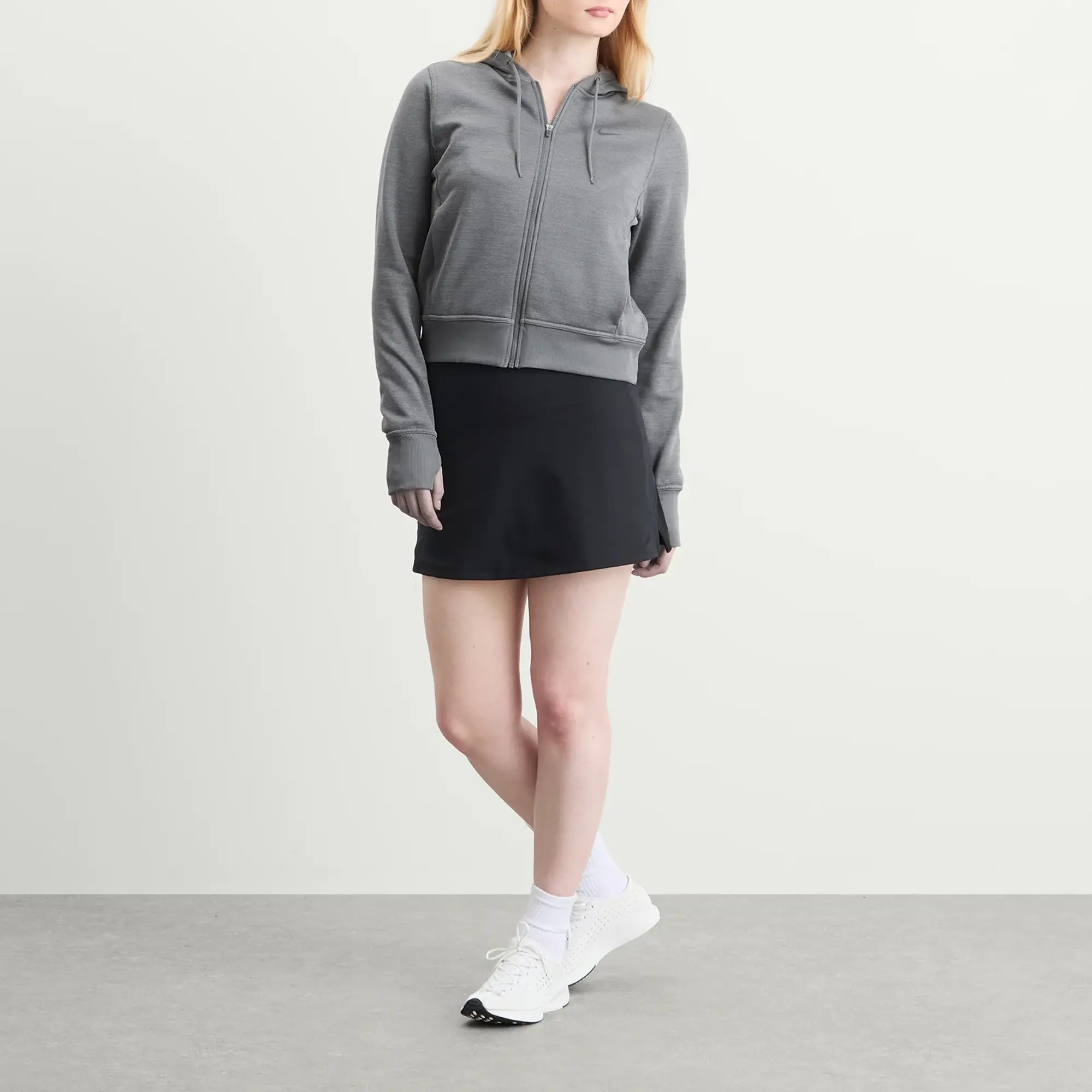 Nike Women's One Therma- Fit Hoodie Carbon Heather