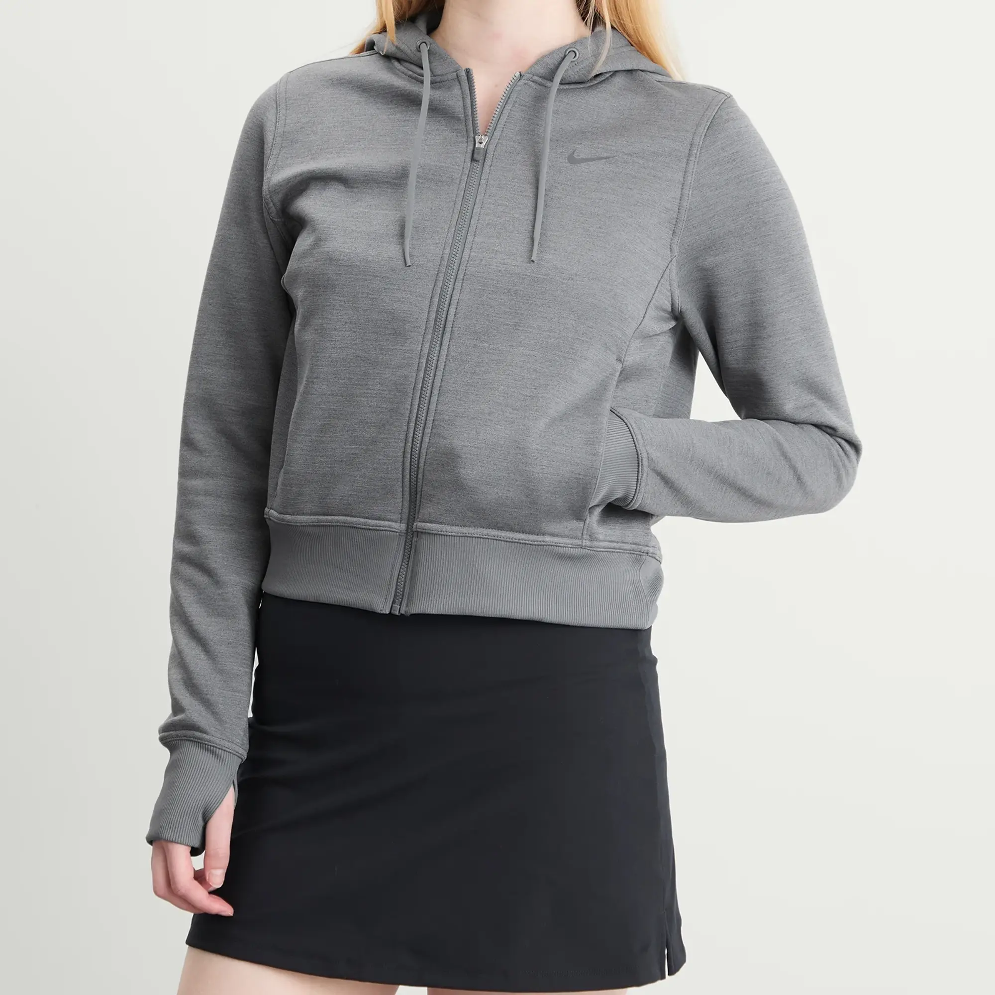 Nike Women's One Therma- Fit Hoodie Carbon Heather