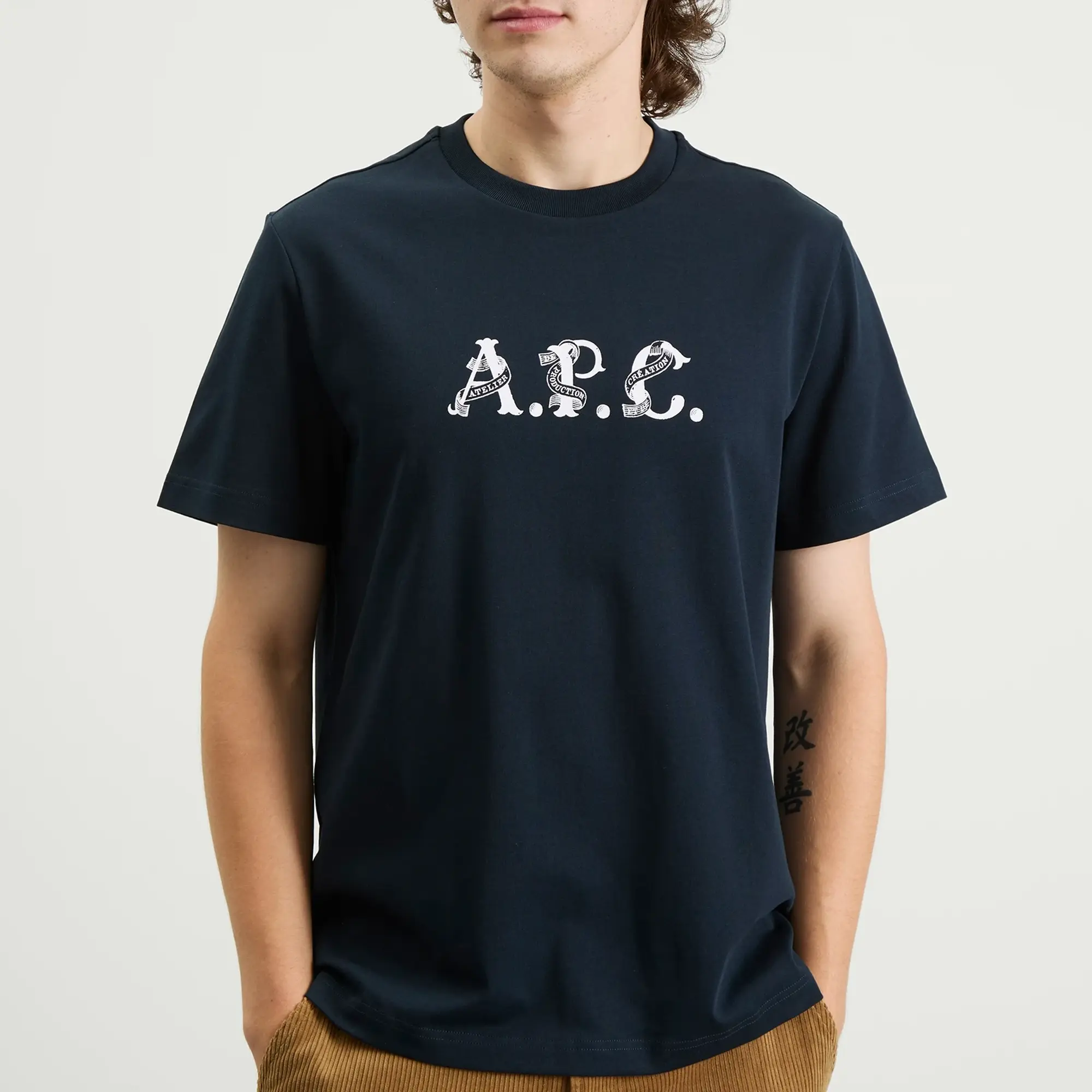A.P.C. Men's Hugo Graphic Logo T-Shirt Dark Navy