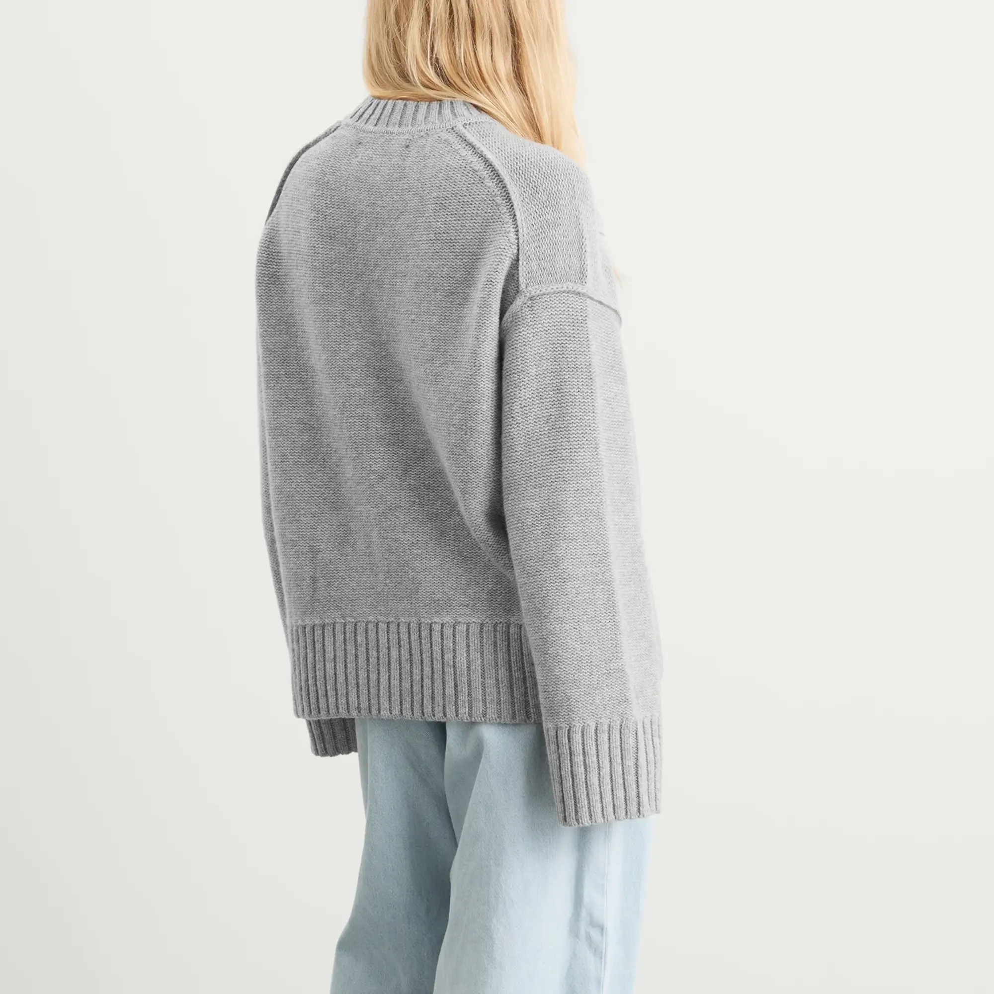 Samsøe Samsøe Women's Sakeiku Logo Knit Jumper Grey Melange