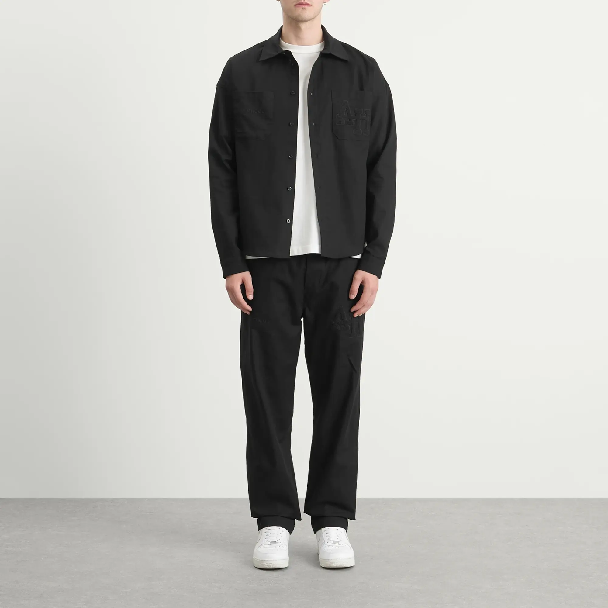 ANNIE HOOD Men's College Linen Trousers Black