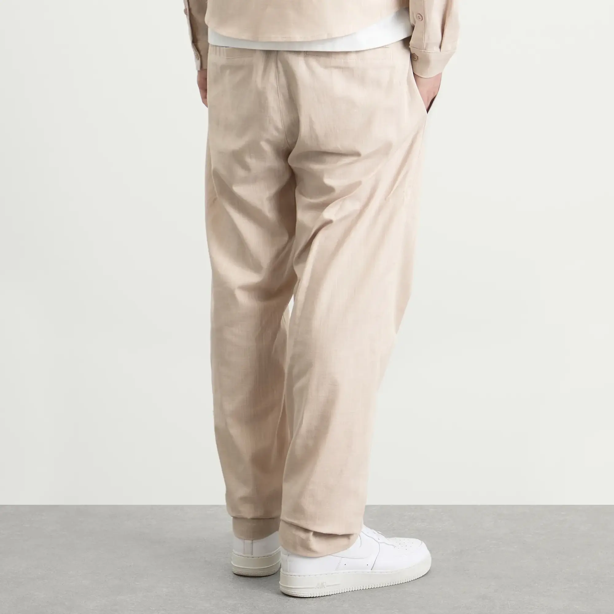 ANNIE HOOD Men's College Linen Trousers Natural