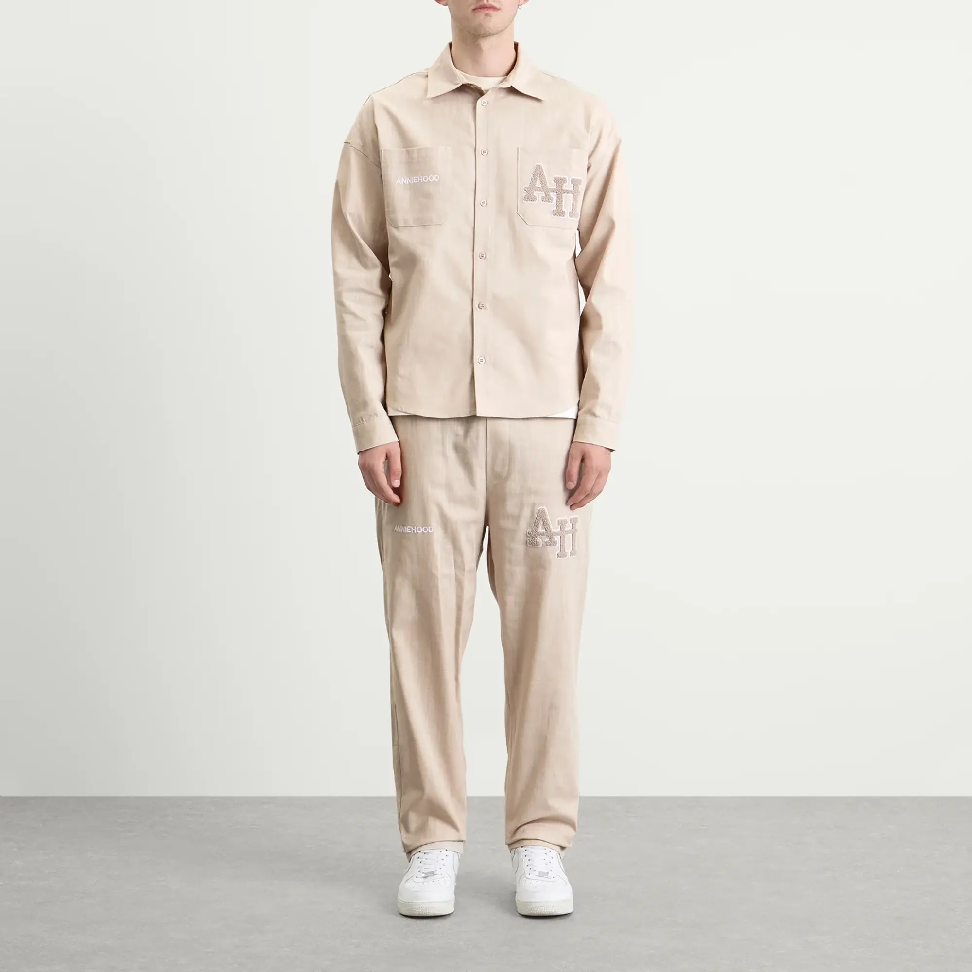 ANNIE HOOD Men's College Linen Trousers Natural