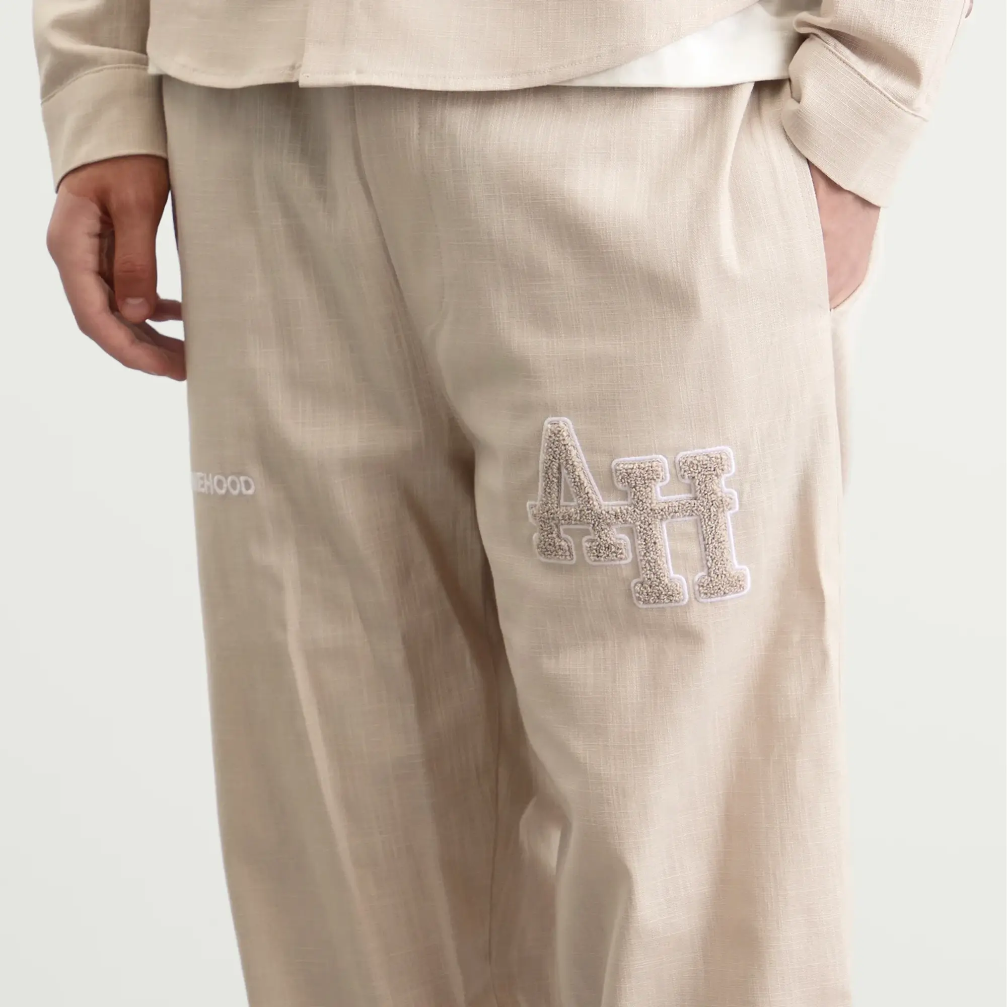 ANNIE HOOD Men's College Linen Trousers Natural