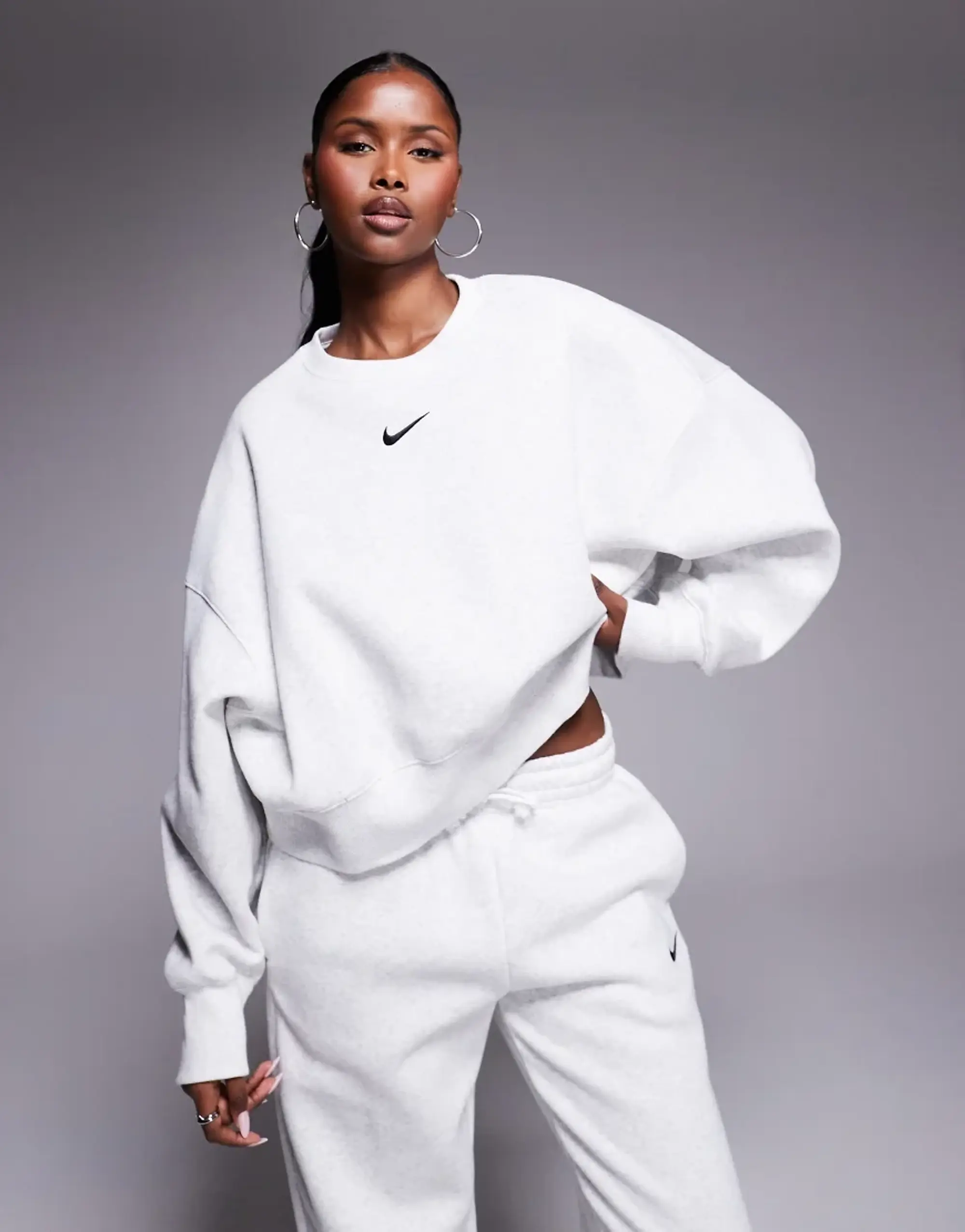 Nike Phoenix Fleece Over-Oversized Sweatshirt In Grey