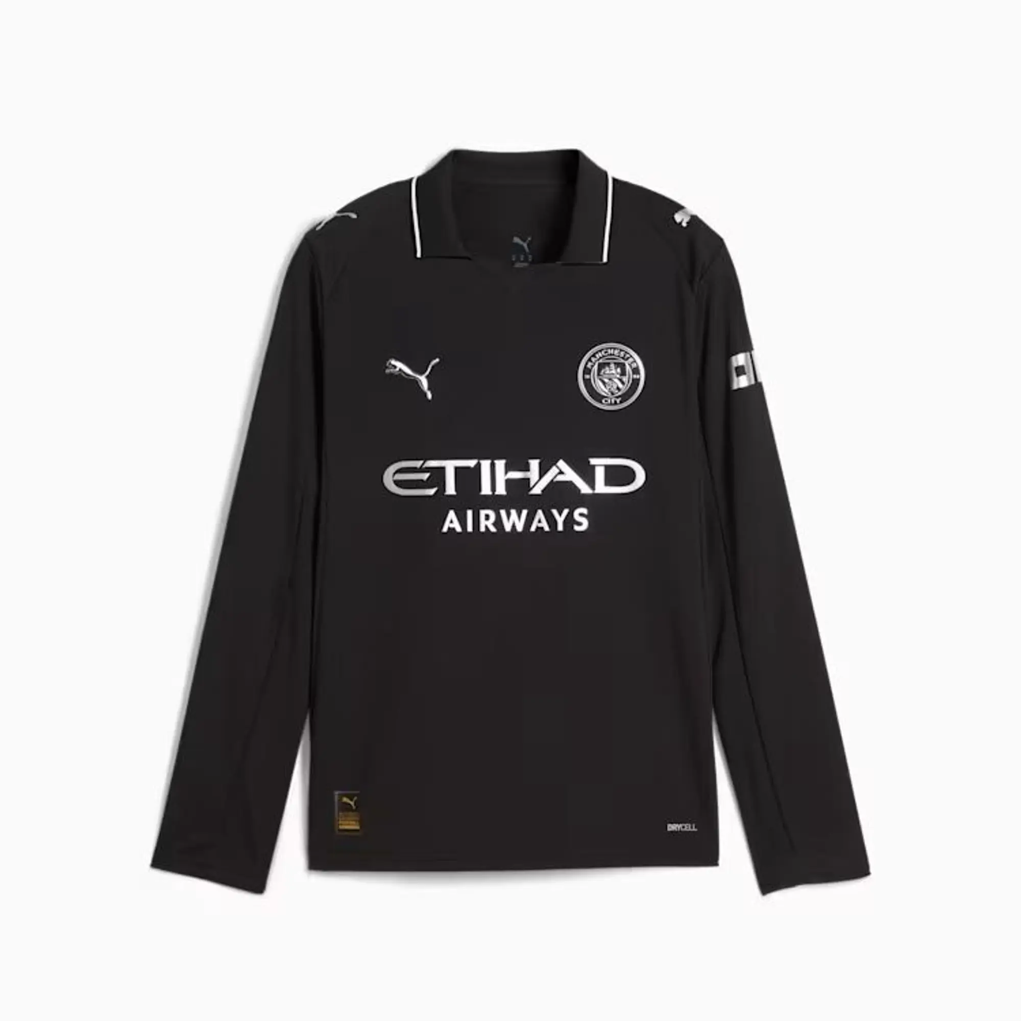 PUMA Manchester City 25/26 Long Sleeve Away Jersey Youth Shirt, Black