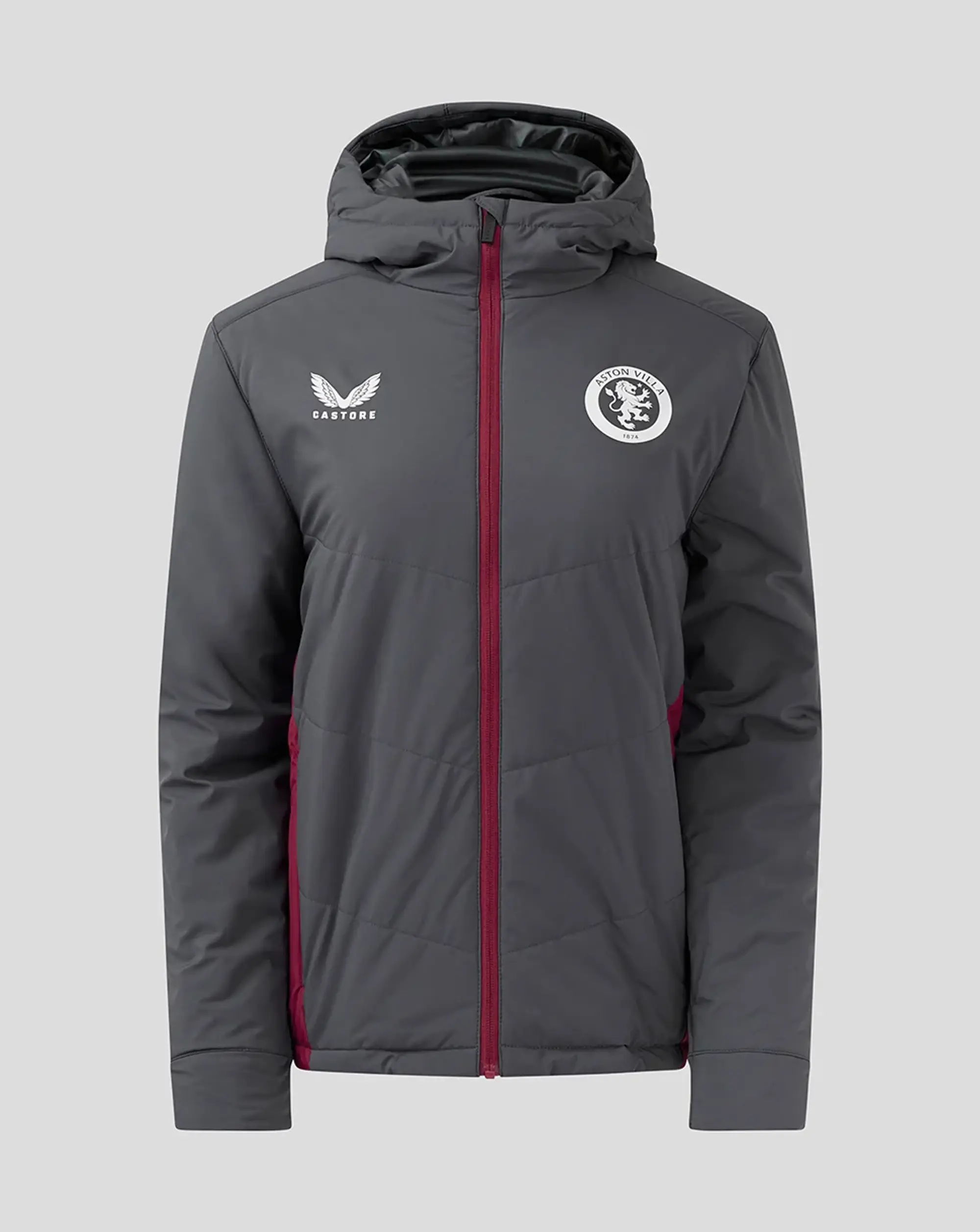 Castore Womens Aston Villa Fc Coaches Bench Jacket - Ebony / Rhododendron