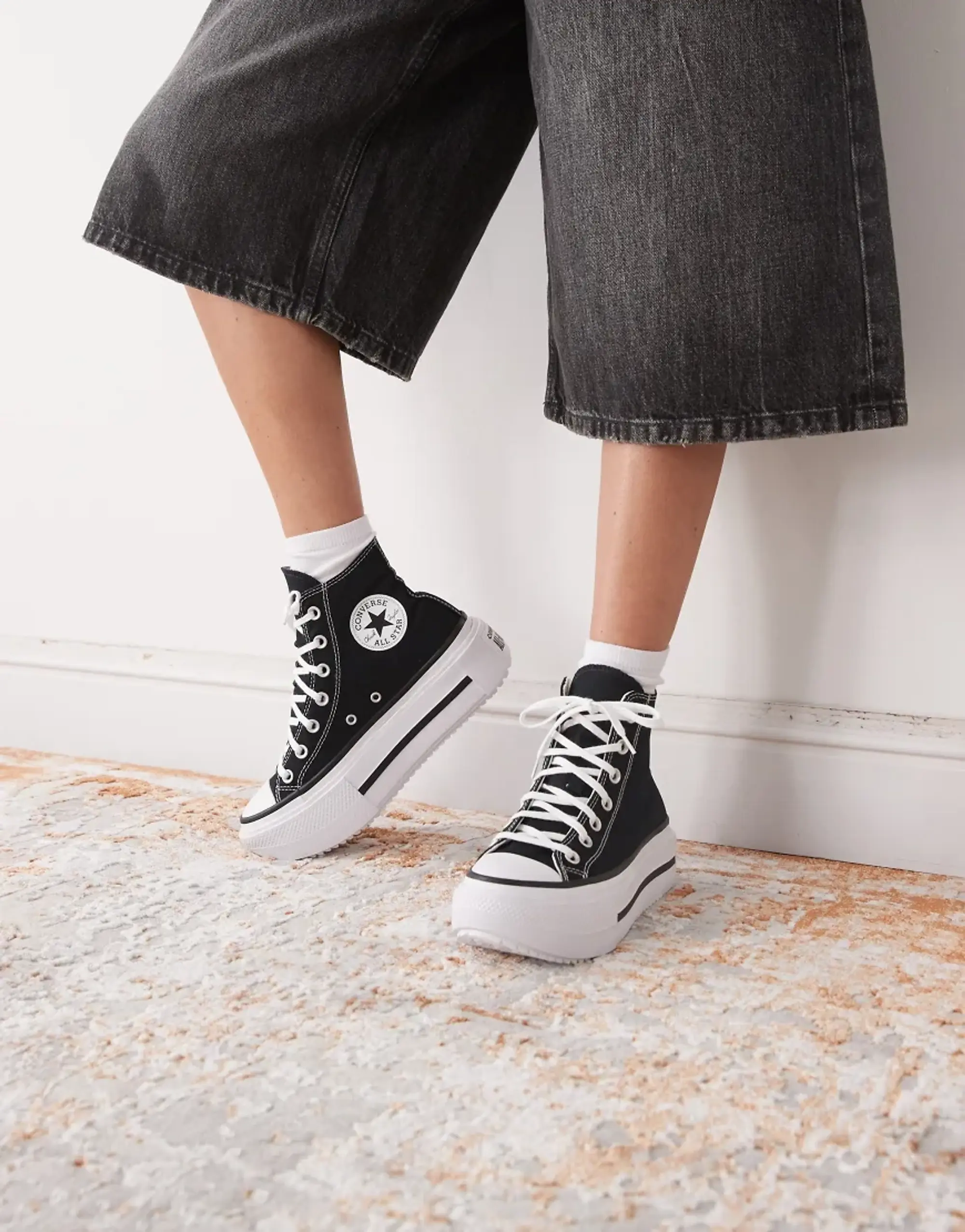Converse Chuck Taylor All Star Lift Double Stack Trainers In Black
