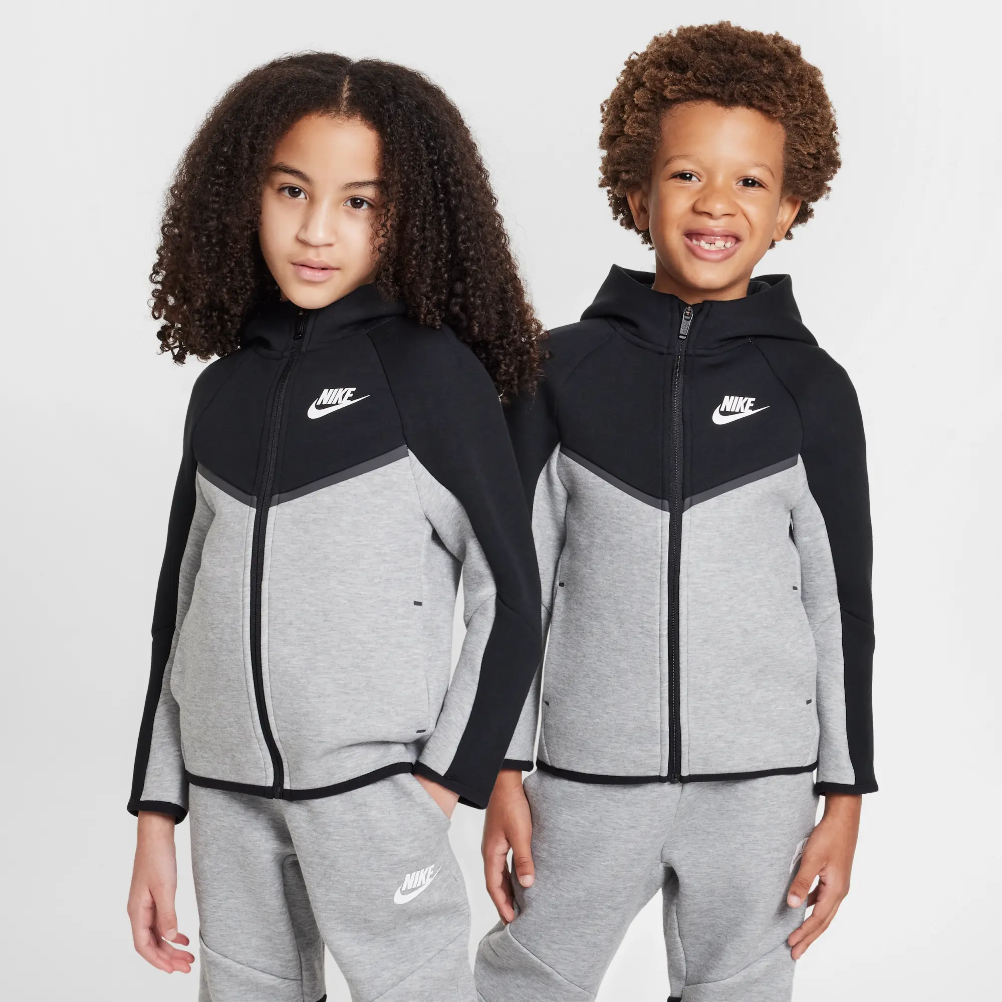 Nike Sportswear Younger Kids' Tech Fleece 2-Piece Full-Zip Set - Grey - Cotton