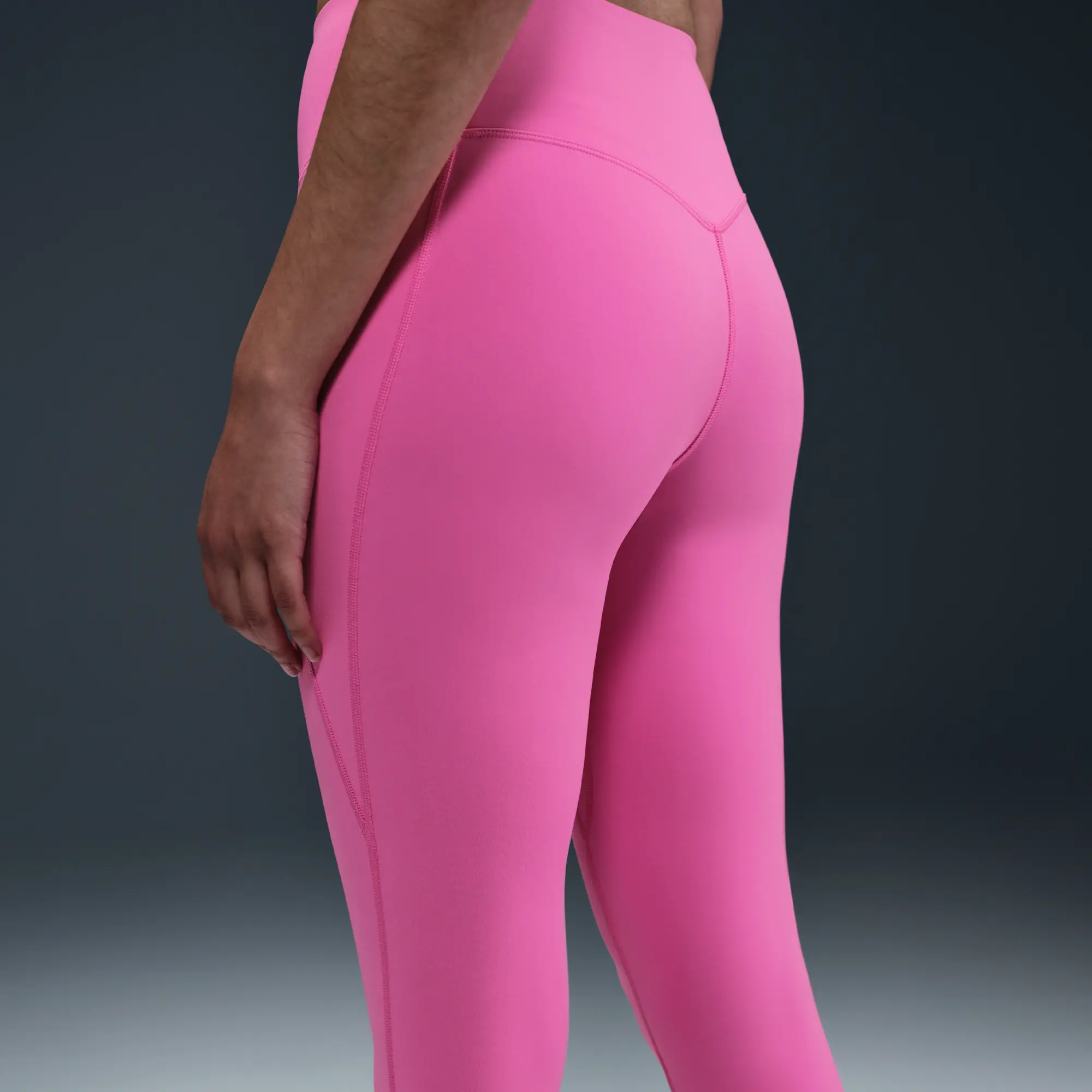 Nike Universa Women's High-Waisted Full-Length Leggings with No Front Seam - Pink - Polyester/Elastane