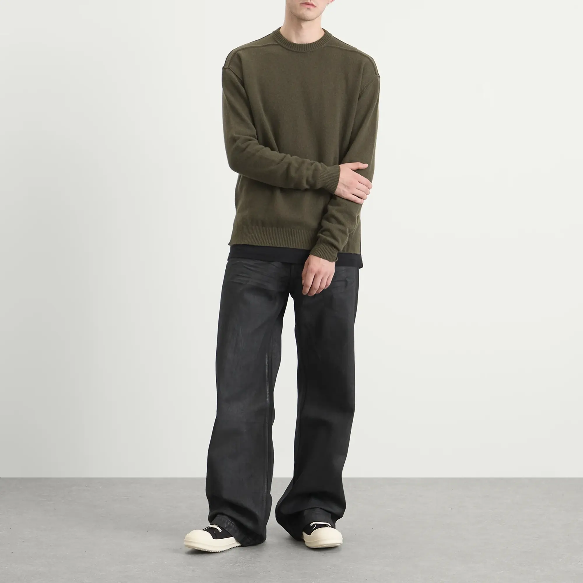 Rick Owens Men's Round Neck Knit Crew Bosco