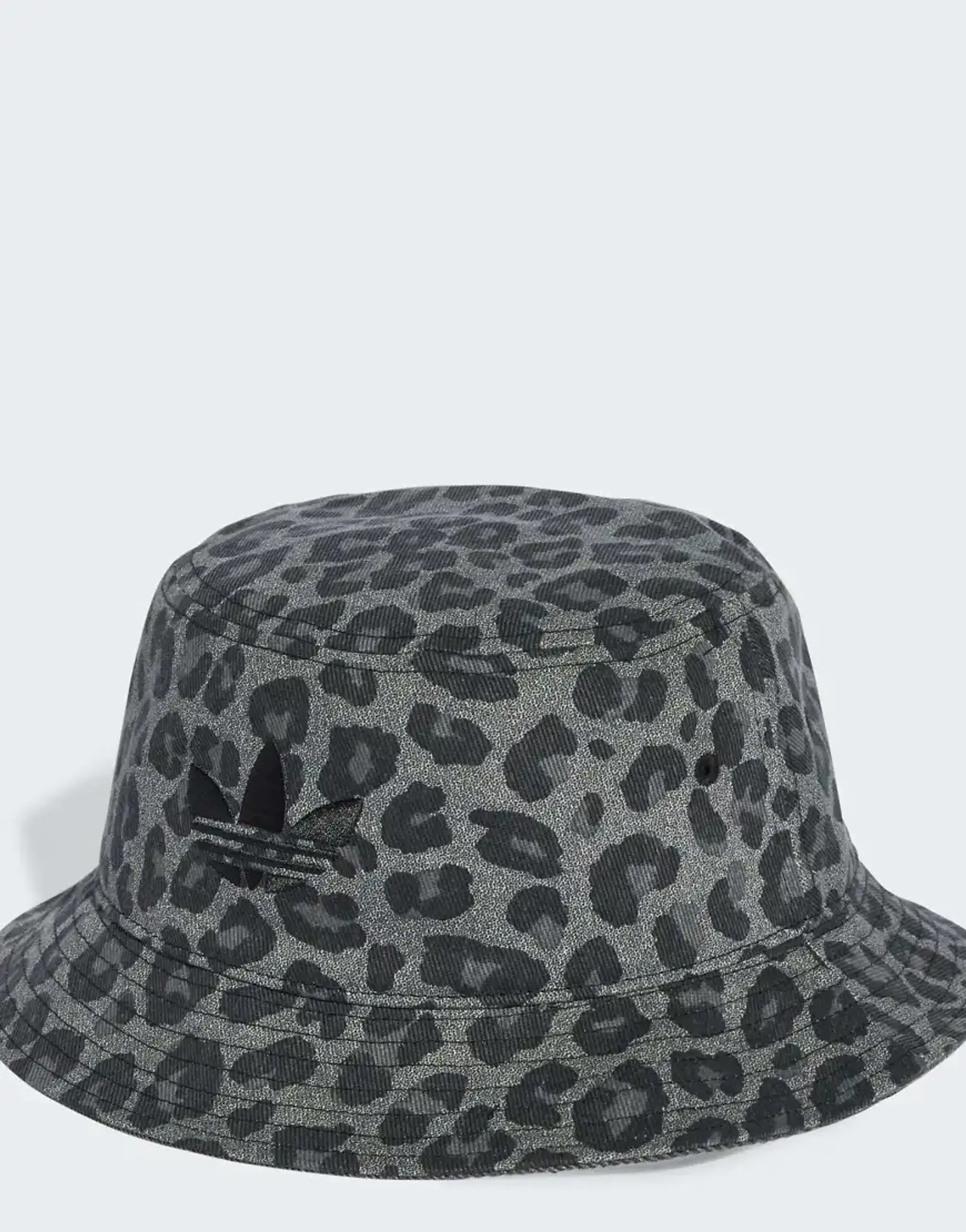 Adidas Originals Leopard Bucket Hat In Carbon And Black-Grey