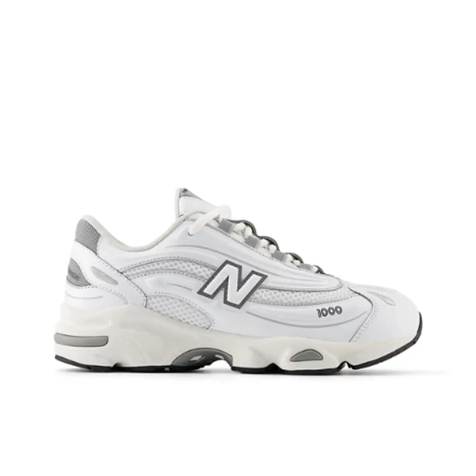 New Balance Kids' 1000 LACE in White/Grey Synthetic