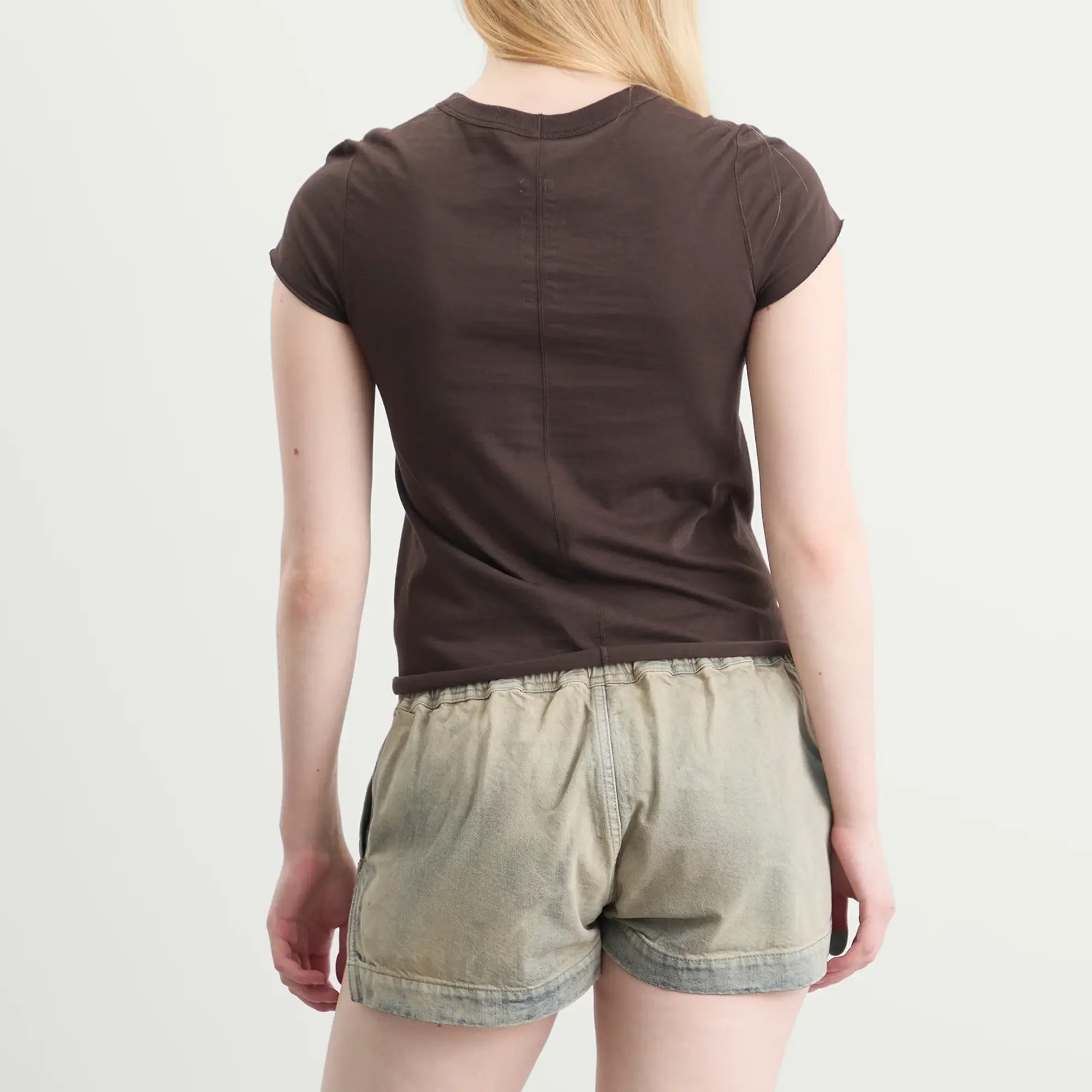 Rick Owens Women's Cropped Level T-Shirt Darkdust