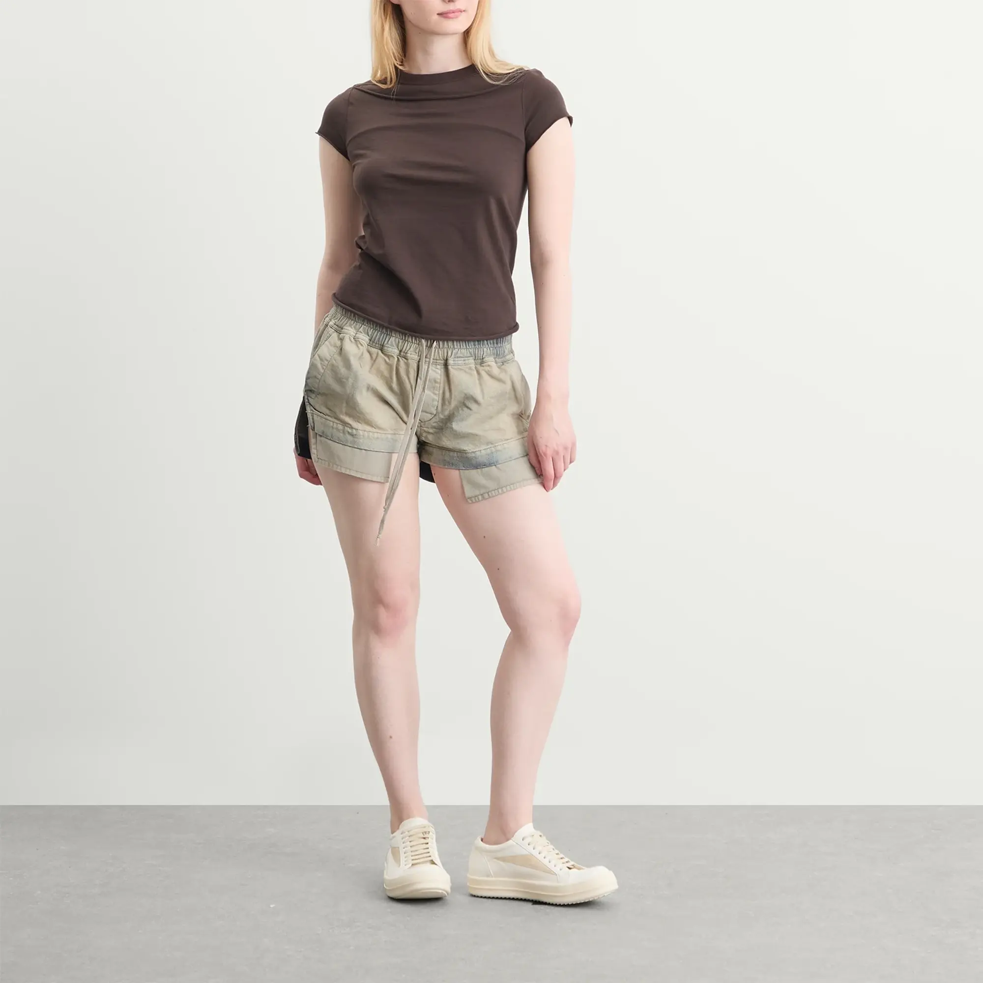 Rick Owens Women's Cropped Level T-Shirt Darkdust
