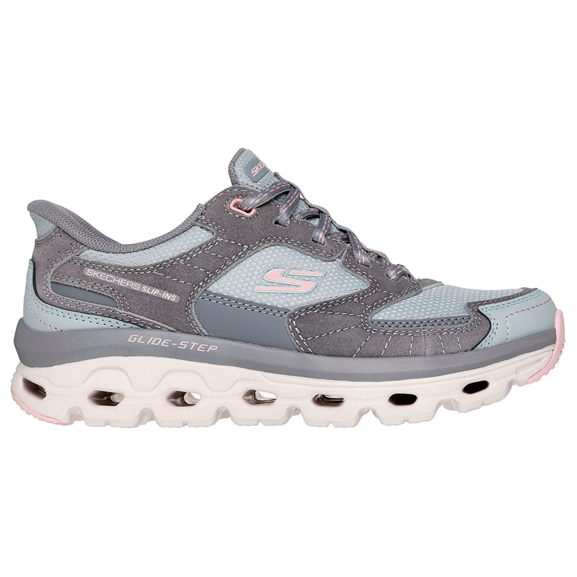 Skechers Women's Slip-Ins: Glide-Step Sole - Paradise Valley Sneaker in Gray/Pink