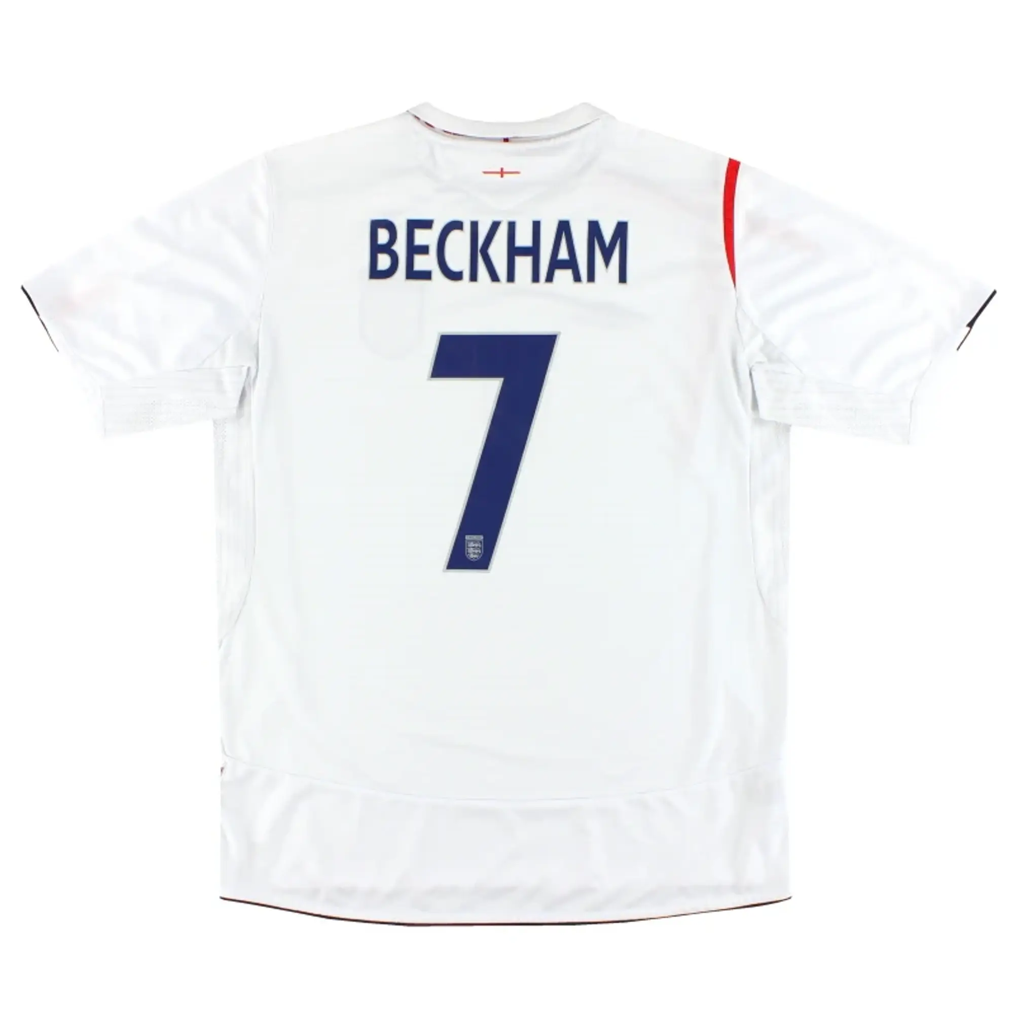 2005-07 England Umbro Home Shirt Beckham #7 L - England / Excellent 