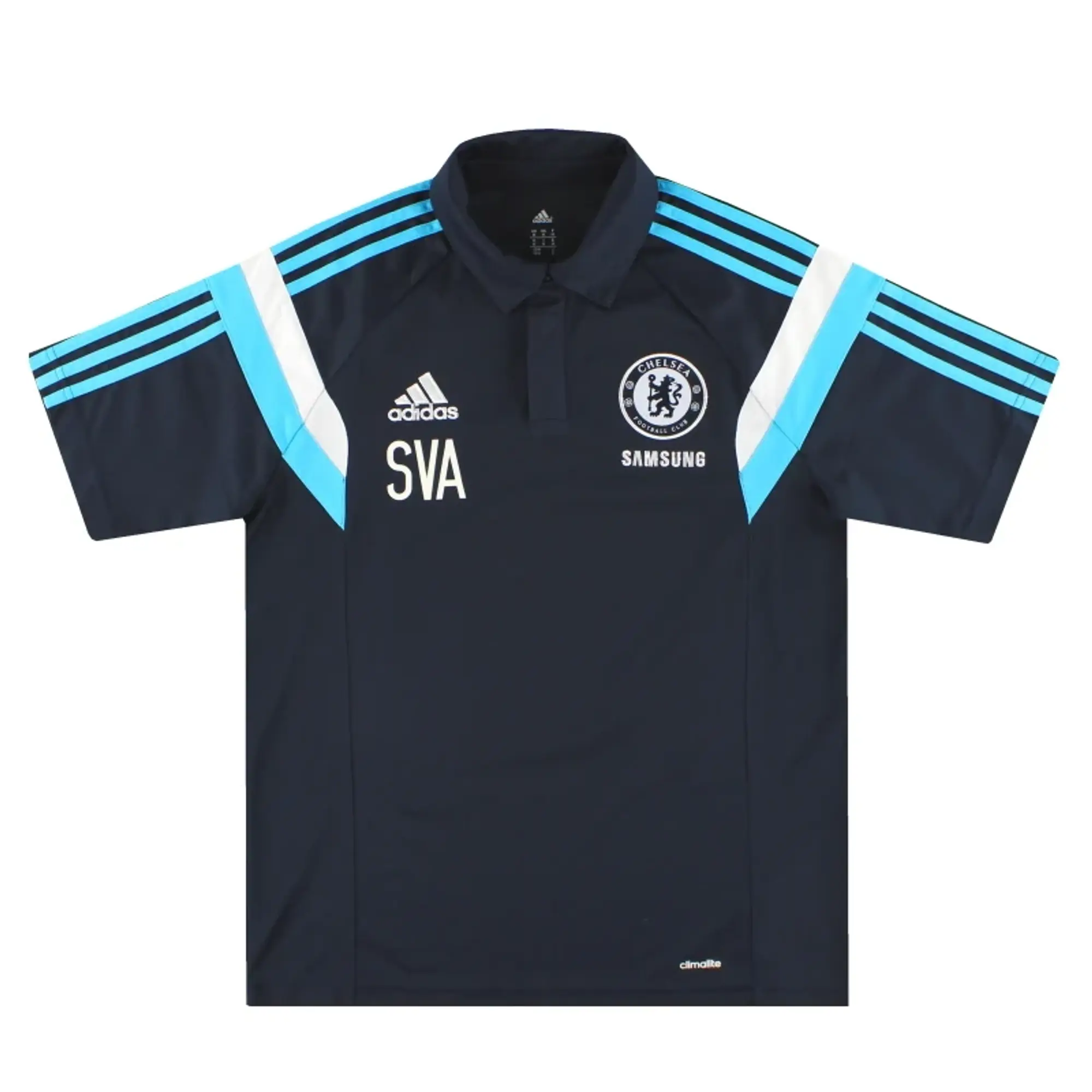 2014-15 Chelsea adidas Player Issue Polo Shirt 'SVA' M - Chelsea / Excellent 