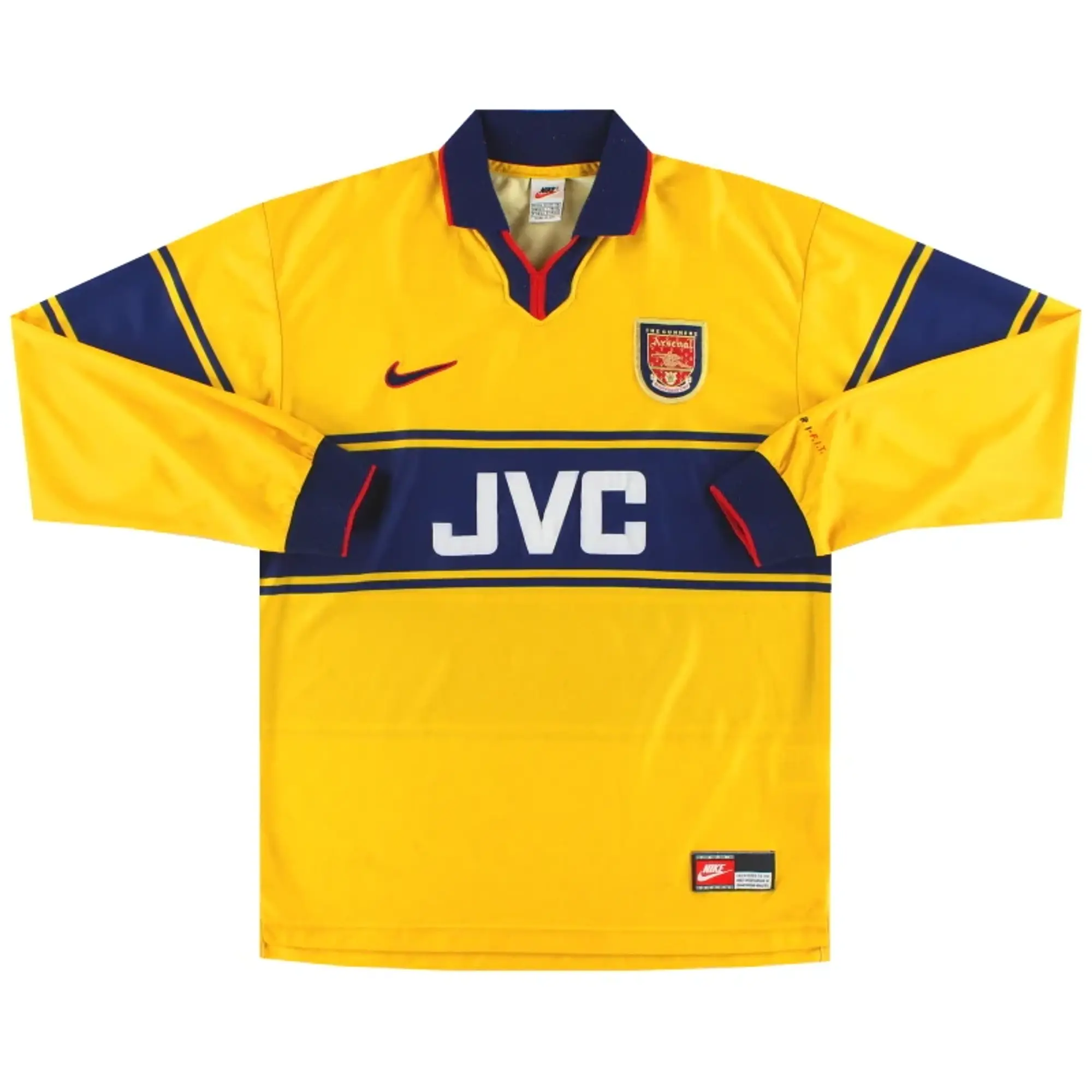 1997-99 Arsenal Nike Away Shirt L/S M - Arsenal / Excellent 