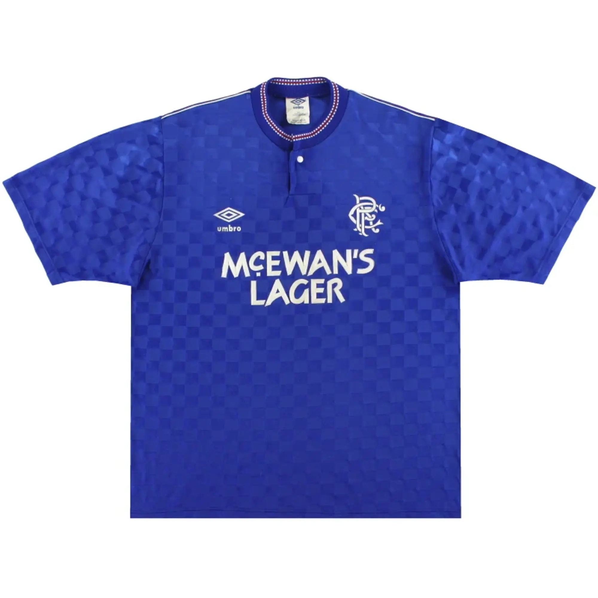 1987-90 Rangers Umbro Home Shirt L - Rangers / Excellent 