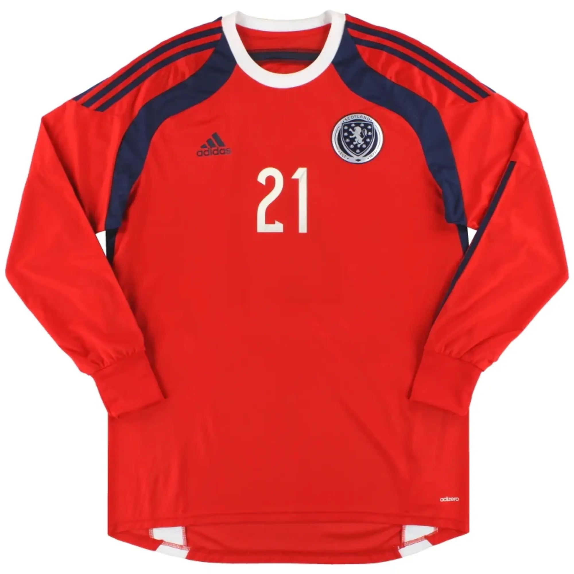 2014-15 Scotland adidas adizero Goalkeeper Shirt #21 *As New* - Scotland / As New 