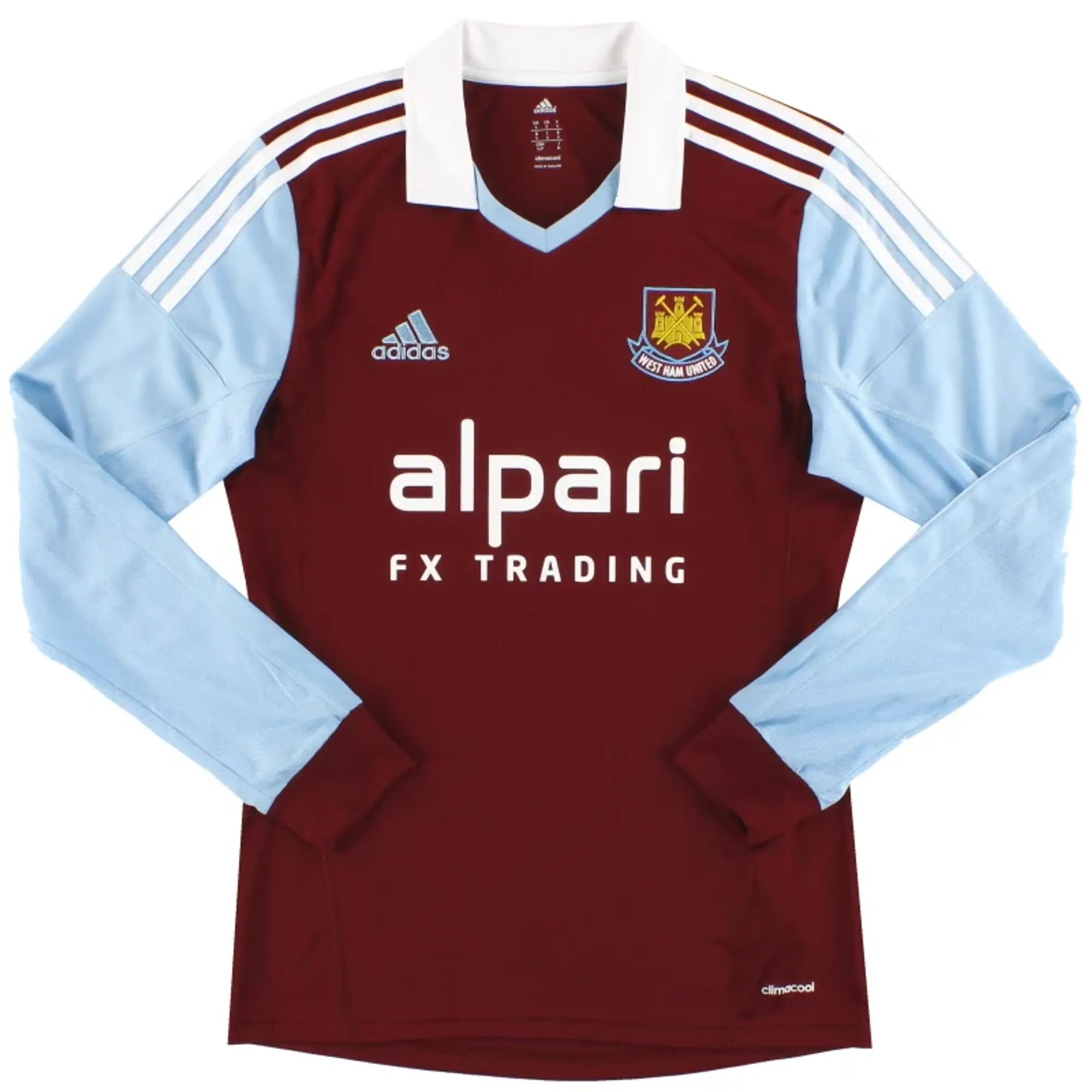 2013-14 West Ham adidas Home Shirt L/S *Mint* S - West Ham / Excellent 