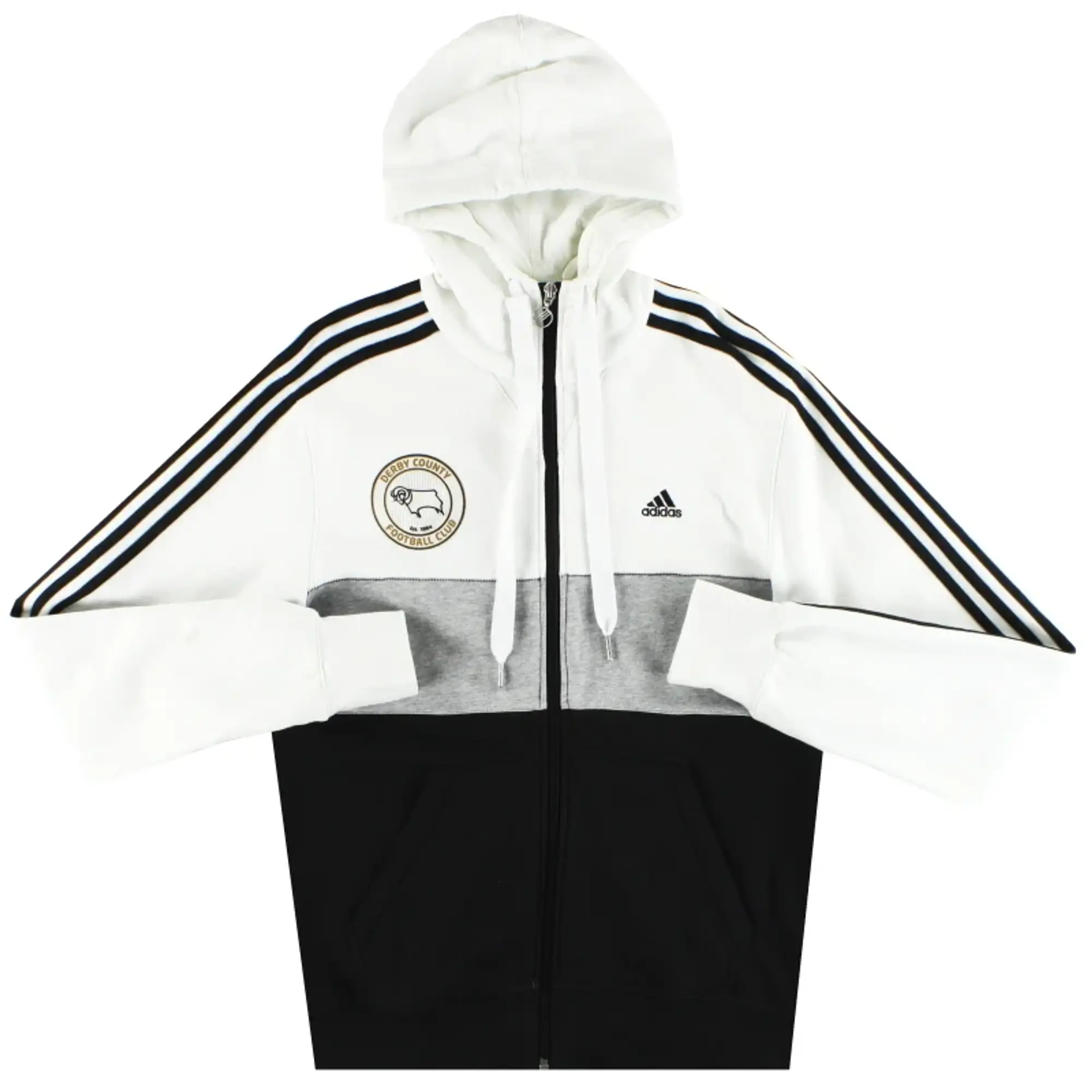 2007-08 Derby County adidas Full Zip Hoodie S - Derby County / Excellent 