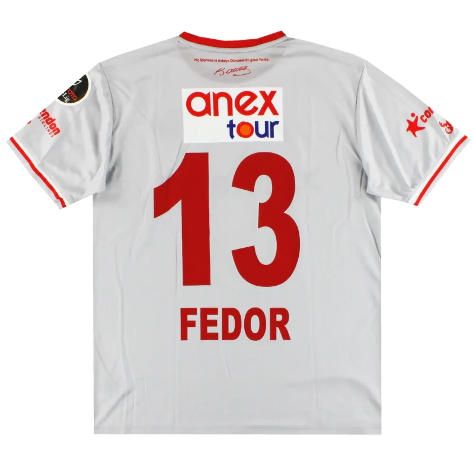 2021-22 Antalyaspor Player Issue Fourth Shirt Fedor #13 L - Other Turkish Clubs / Excellent 