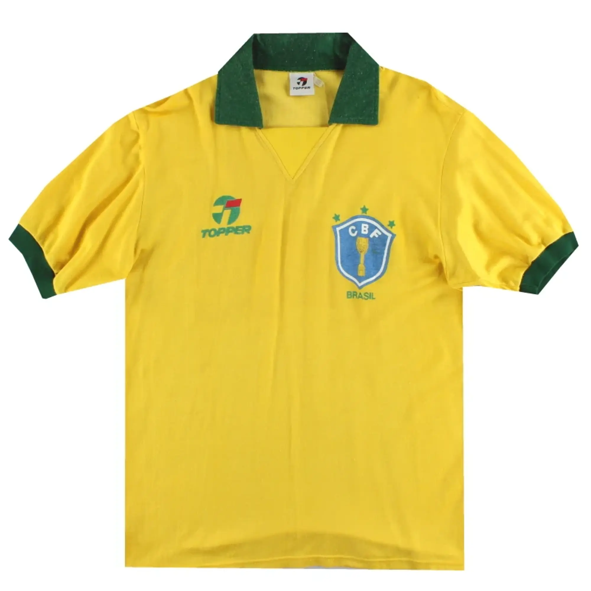 1988-91 Brazil Topper Home Shirt M - Brazil / Excellent 