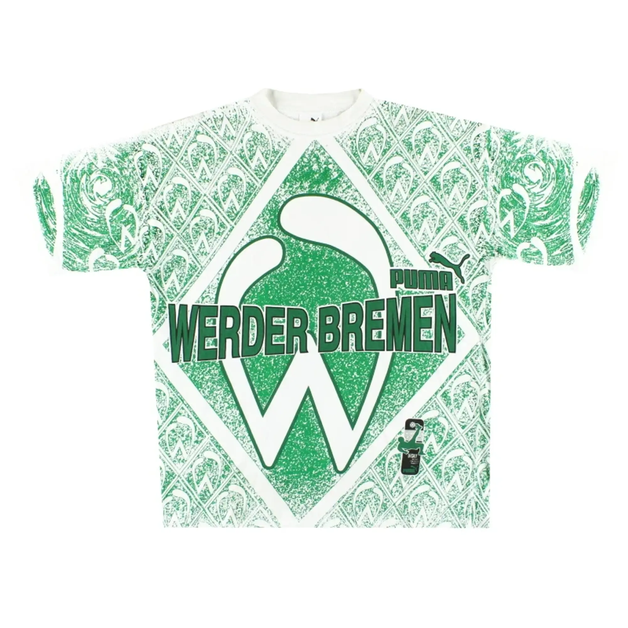 1995-97 Werder Bremen Puma Graphic Tee S - Other German Clubs / Excellent 