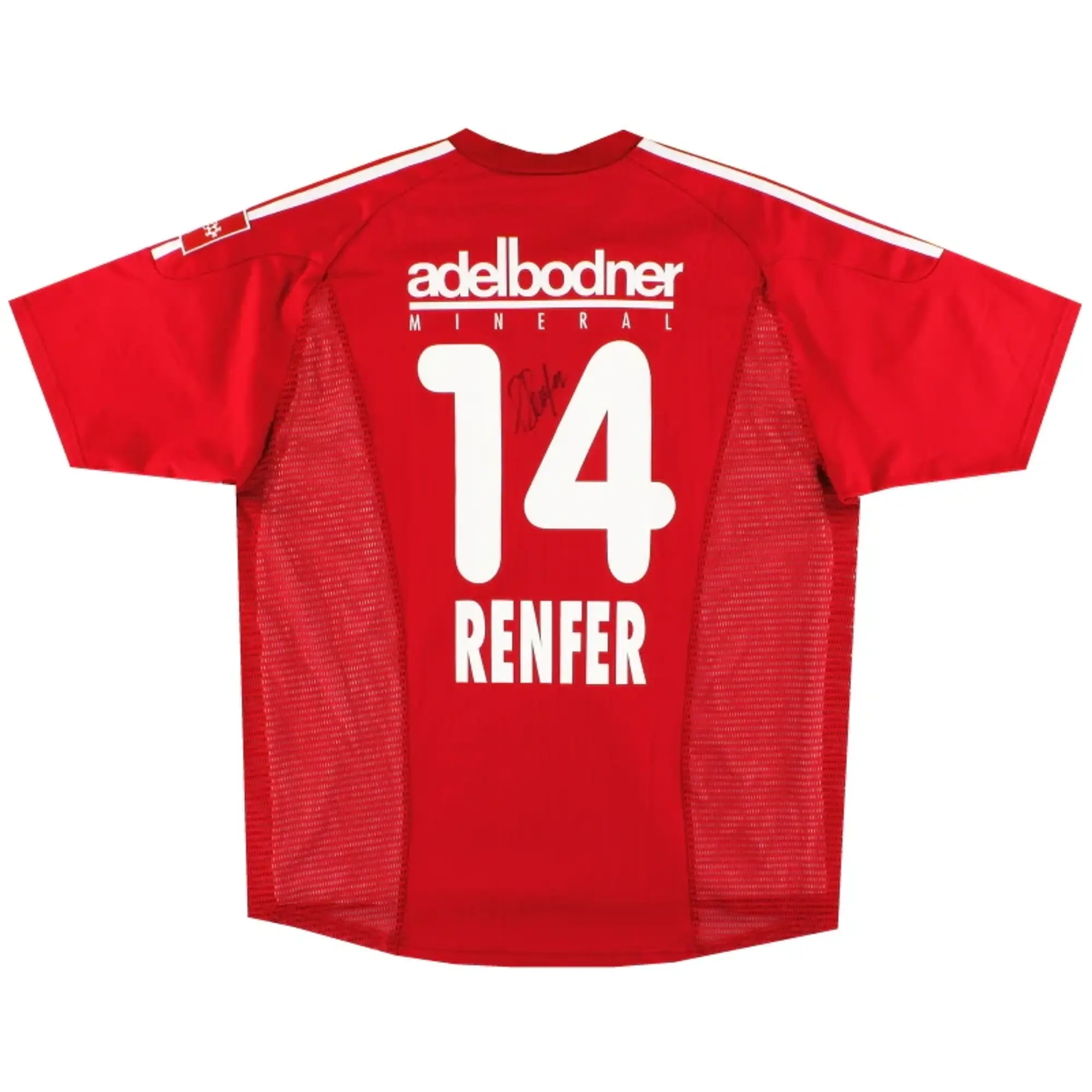 2002-03 FC Thun 'Signed' adidas Match Issue Shirt Renfer #14 XL - Other European Clubs / Excellent 