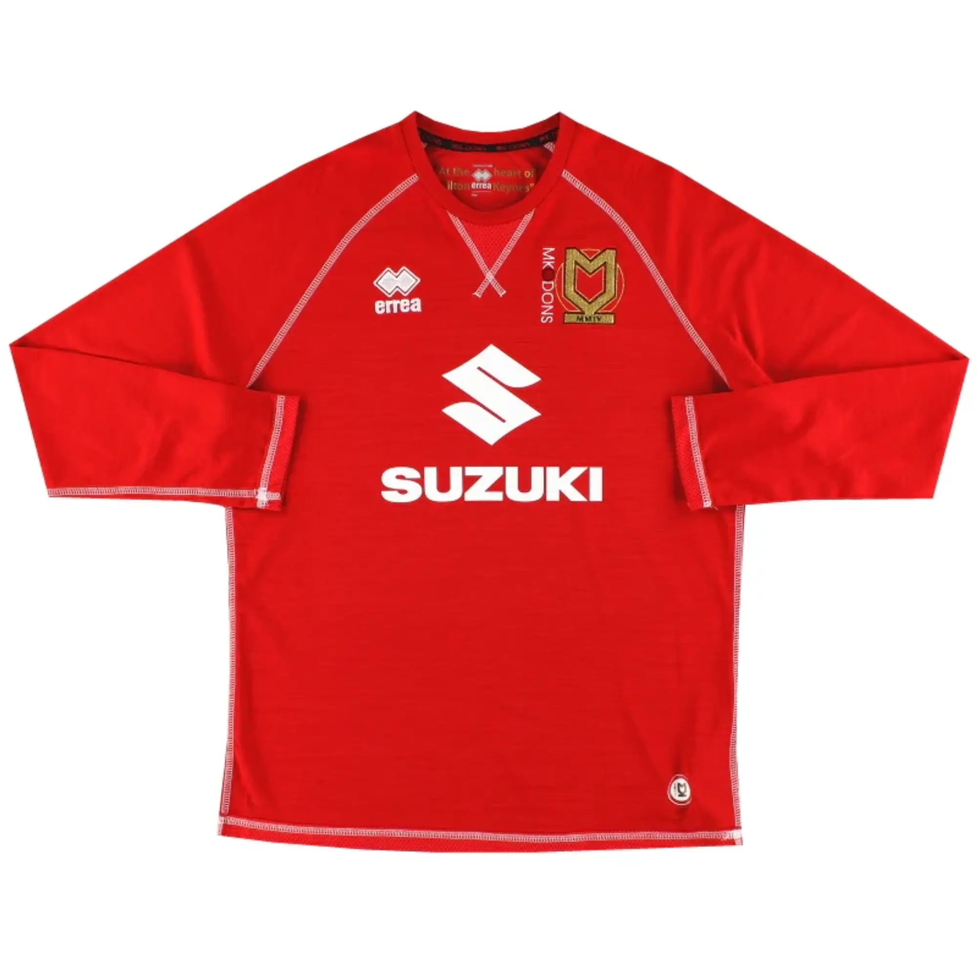 2016-17 MK Dons Errea Home Shirt L/S L - Milton Keynes Dons / Excellent 