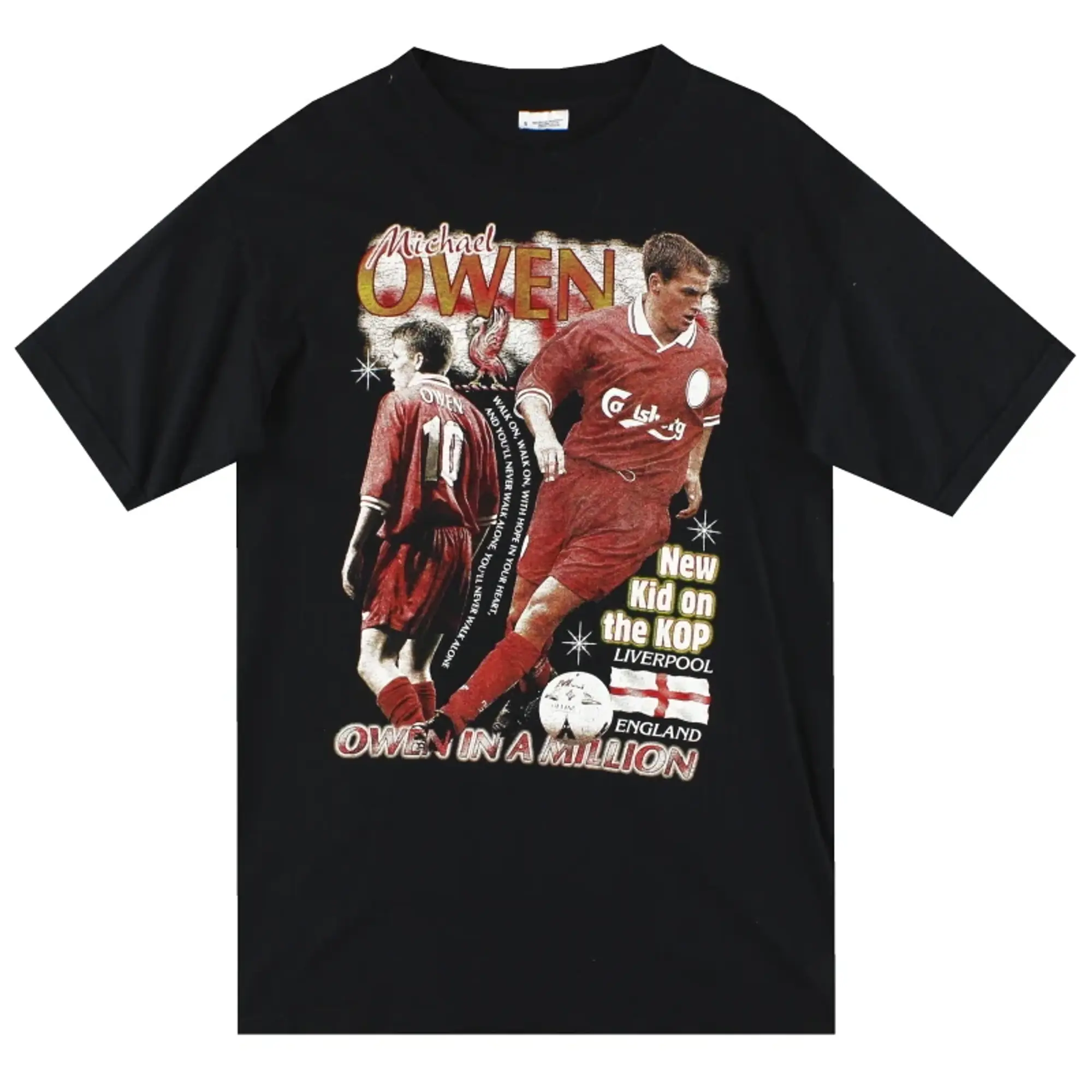 1996-98 Liverpool Owen Graphic Tee S - Liverpool / Excellent 