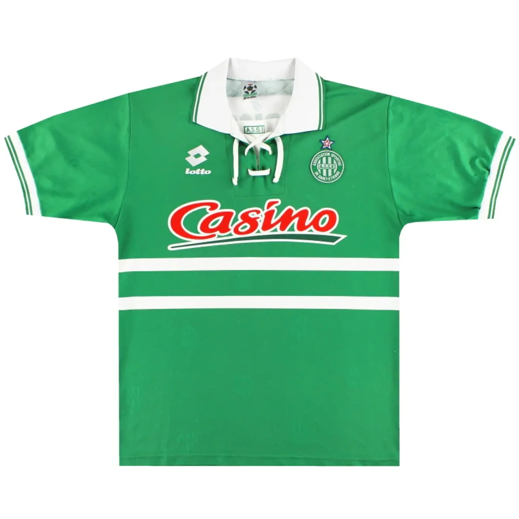 1994-95 Saint Etienne Lotto Home Shirt L - Other French Clubs / Excellent 