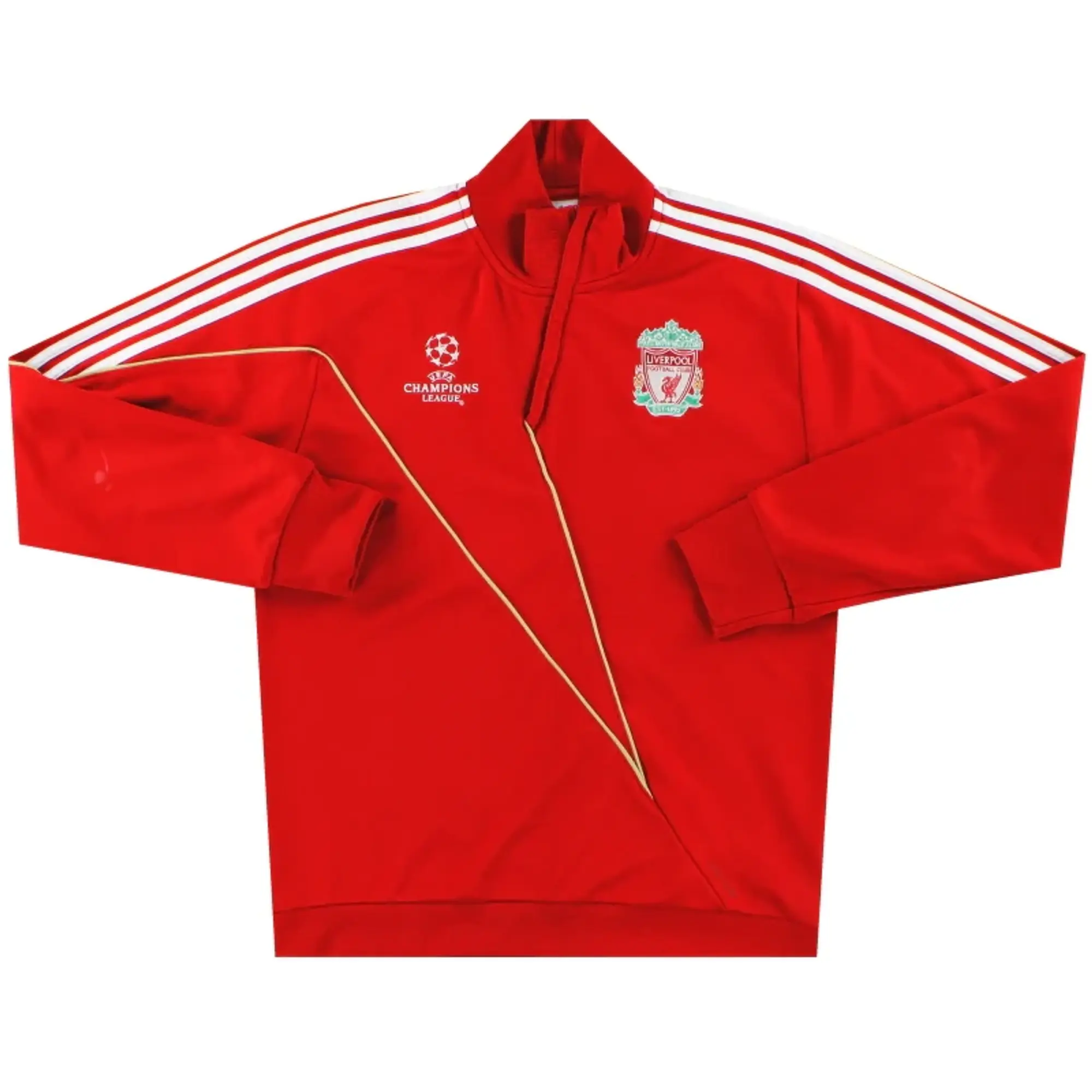 2009-10 Liverpool adidas Champions League 1/4 Zip Top L - Liverpool / Excellent 