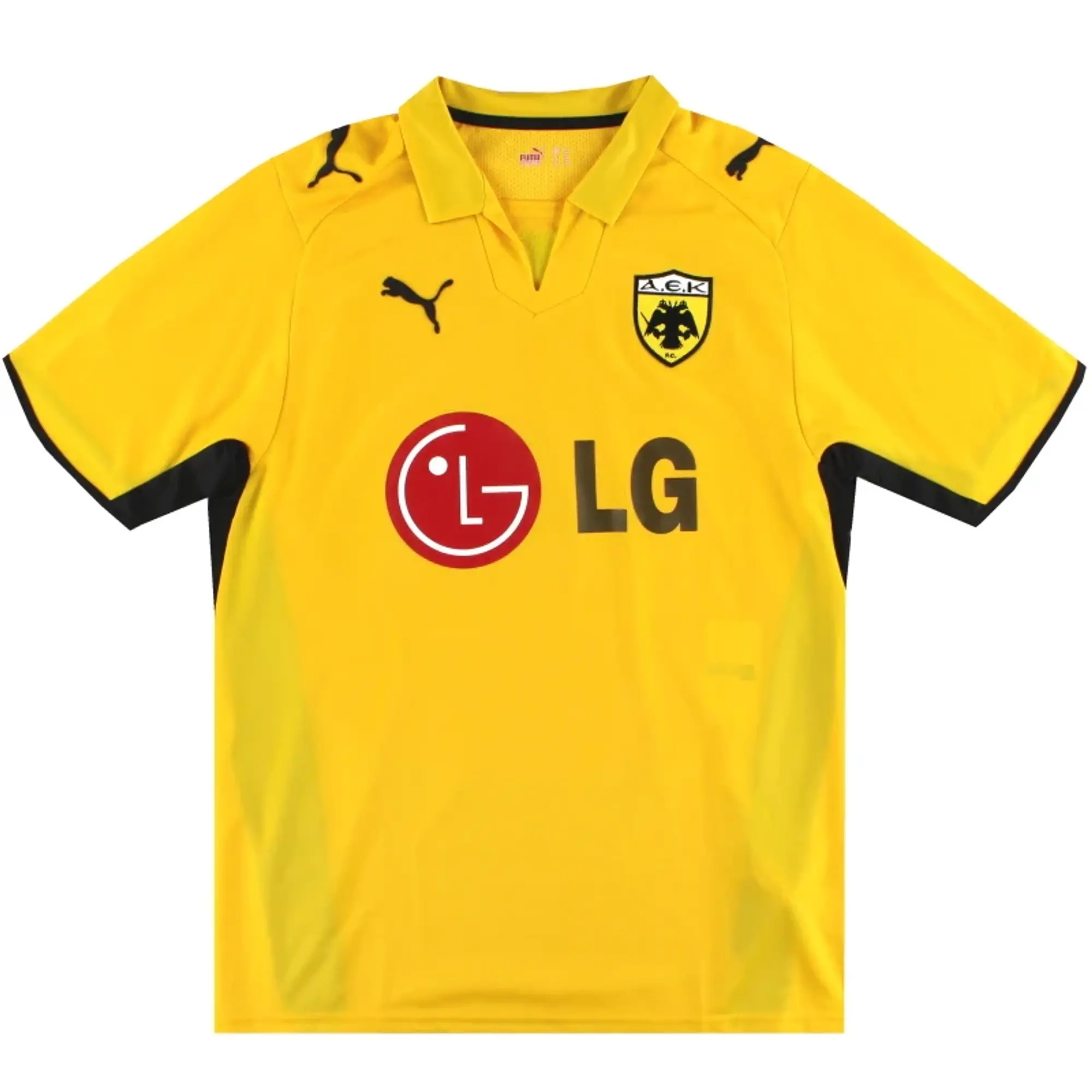 2008-09 AEK Athens Puma Home Shirt L - Other Greek Clubs / Excellent 