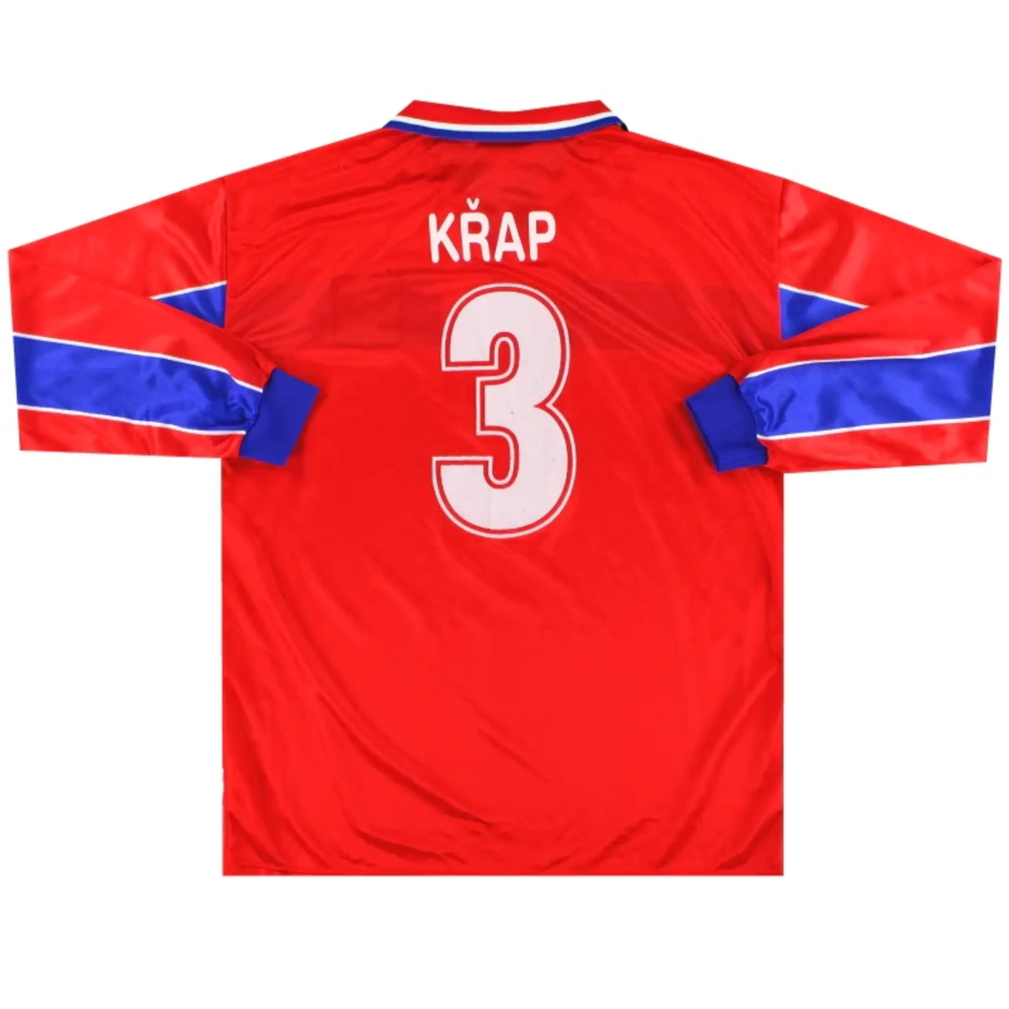 1998-00 Czech Republic Puma Match Issue Home Shirt Křap #3 L/S XL - Czech Republic / Excellent 